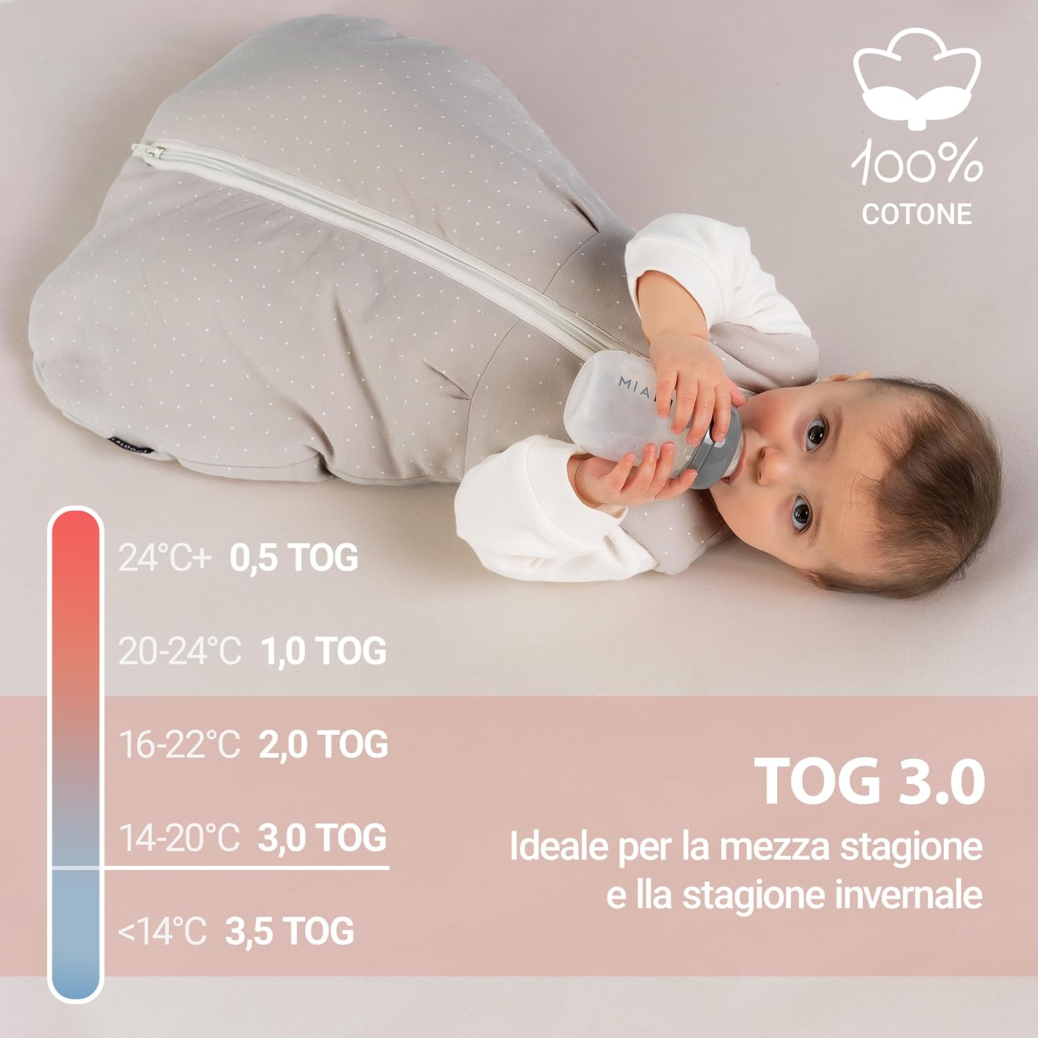 Thumbnail 1 de LaLoona Sacco nanna senza maniche 3 TOG: sollievo e calore per neonato, 0–6 mesi