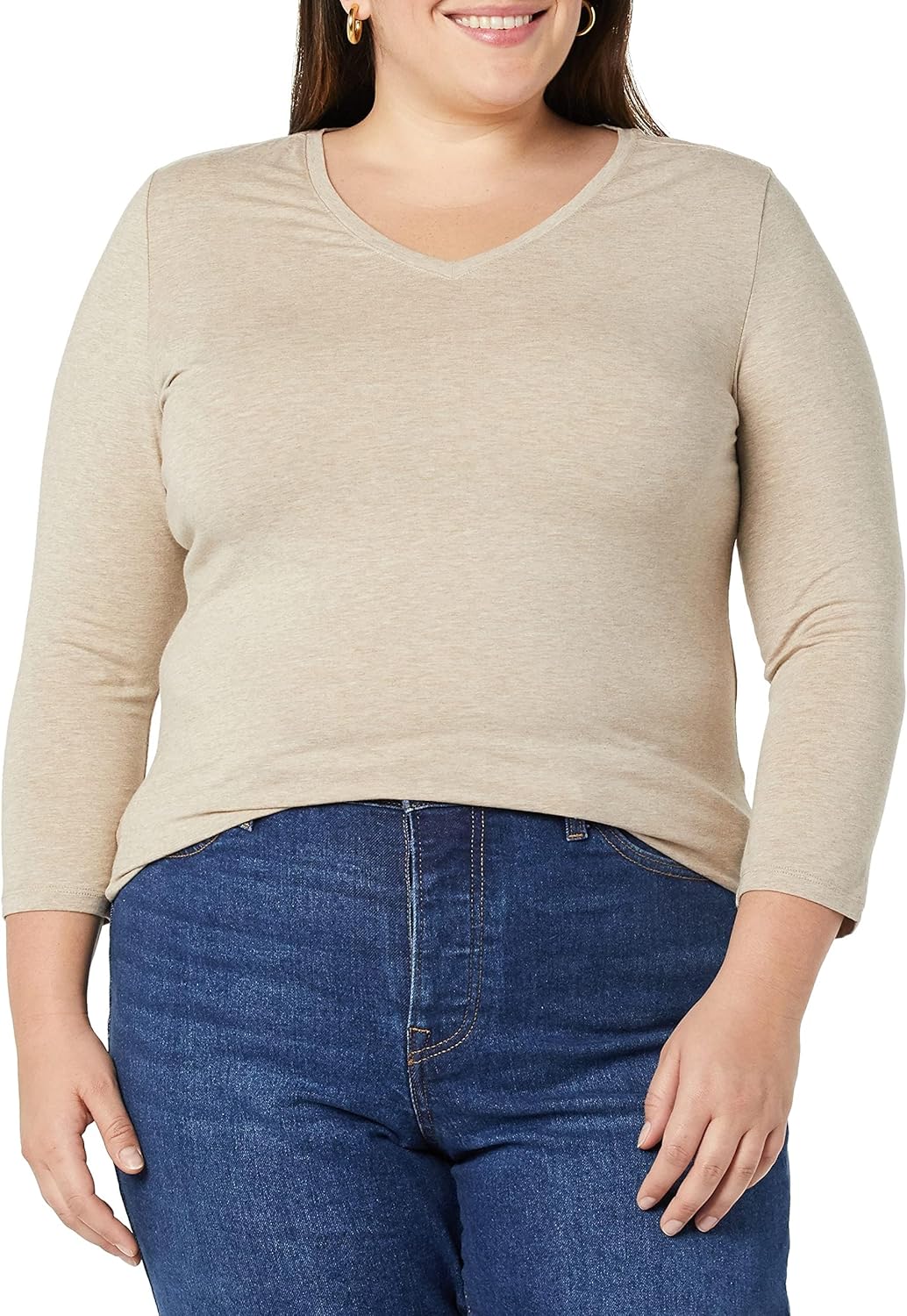 Thumbnail 2 de Amazon Essentials Damen T-Shirt mit V-Ausschnitt und 3/4-Ärmeln (Regular Fit) – in Übergröße