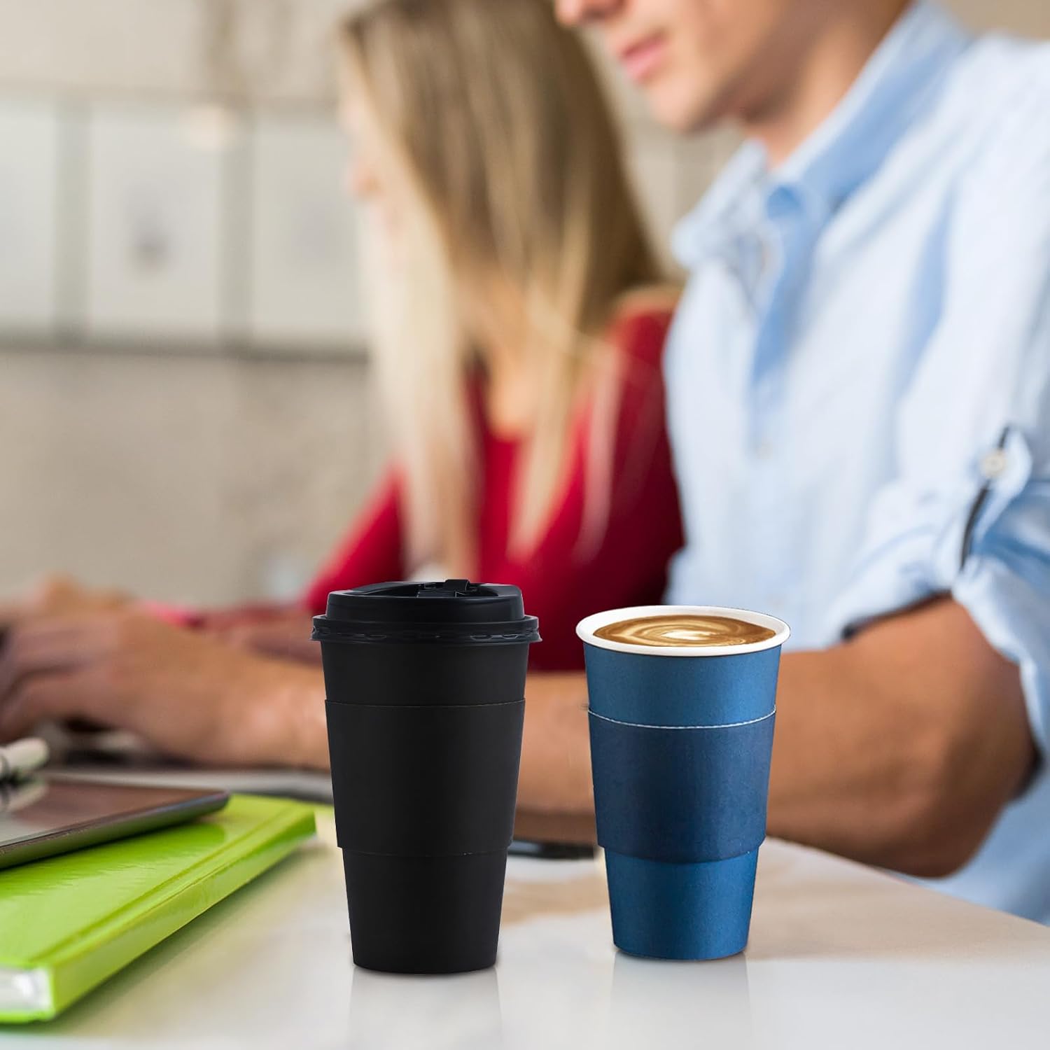Thumbnail 6 de SIUQ 100-Pack 16 oz Disposable Coffee Cups ⚡