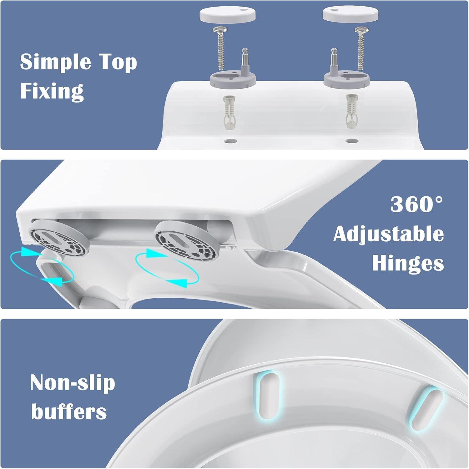Thumbnail 5 de STOREMIC Soft Close Toilet Seat 44.7 cm