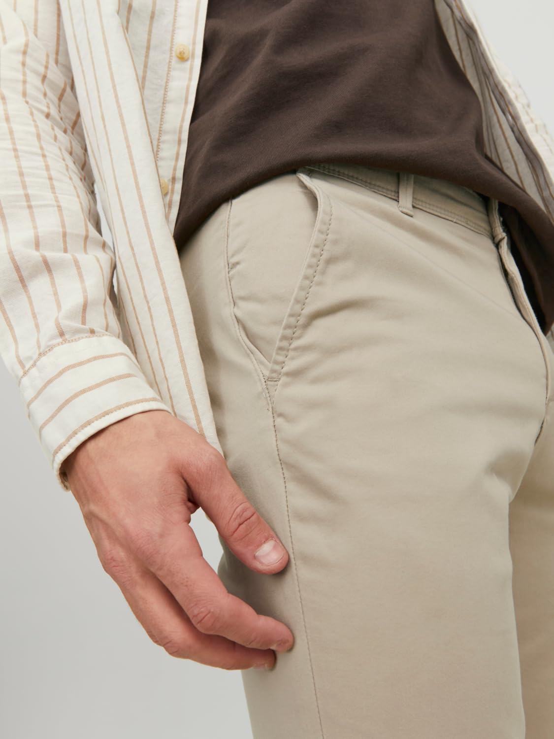 Detalle de Jack & Jones Herren Chinohose Jpstmarco Jjbowie Noos – Chinohose mit Stretchanteil