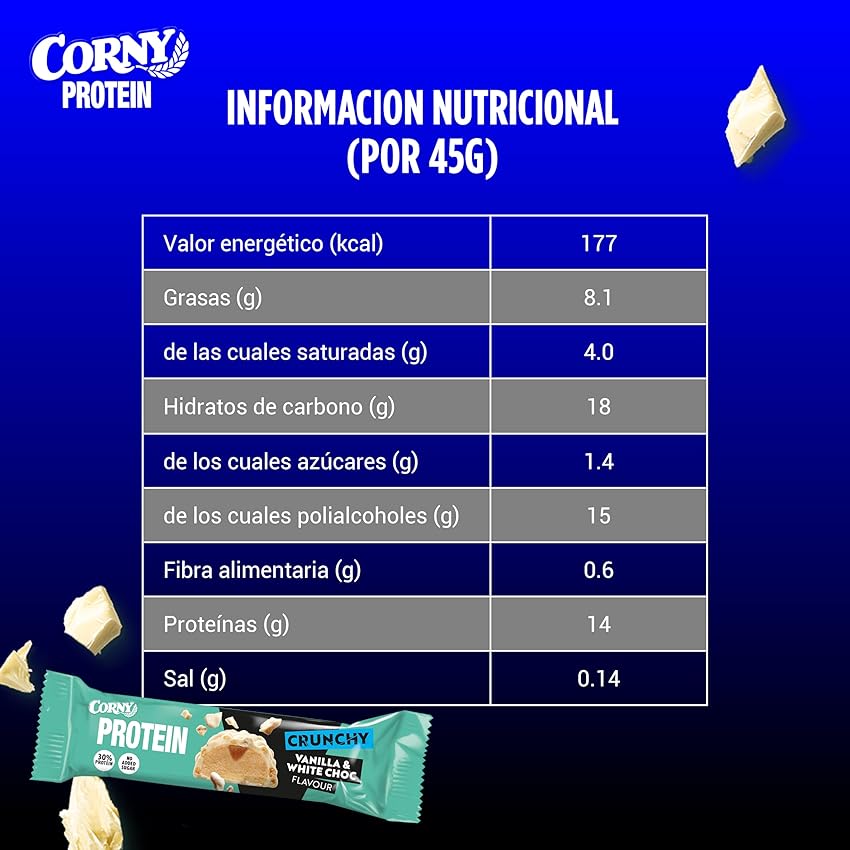 Thumbnail 1 de Corny Protein Crunchy 🍫 Barritas Proteicas Vainilla 30% Proteínas, Pack 12