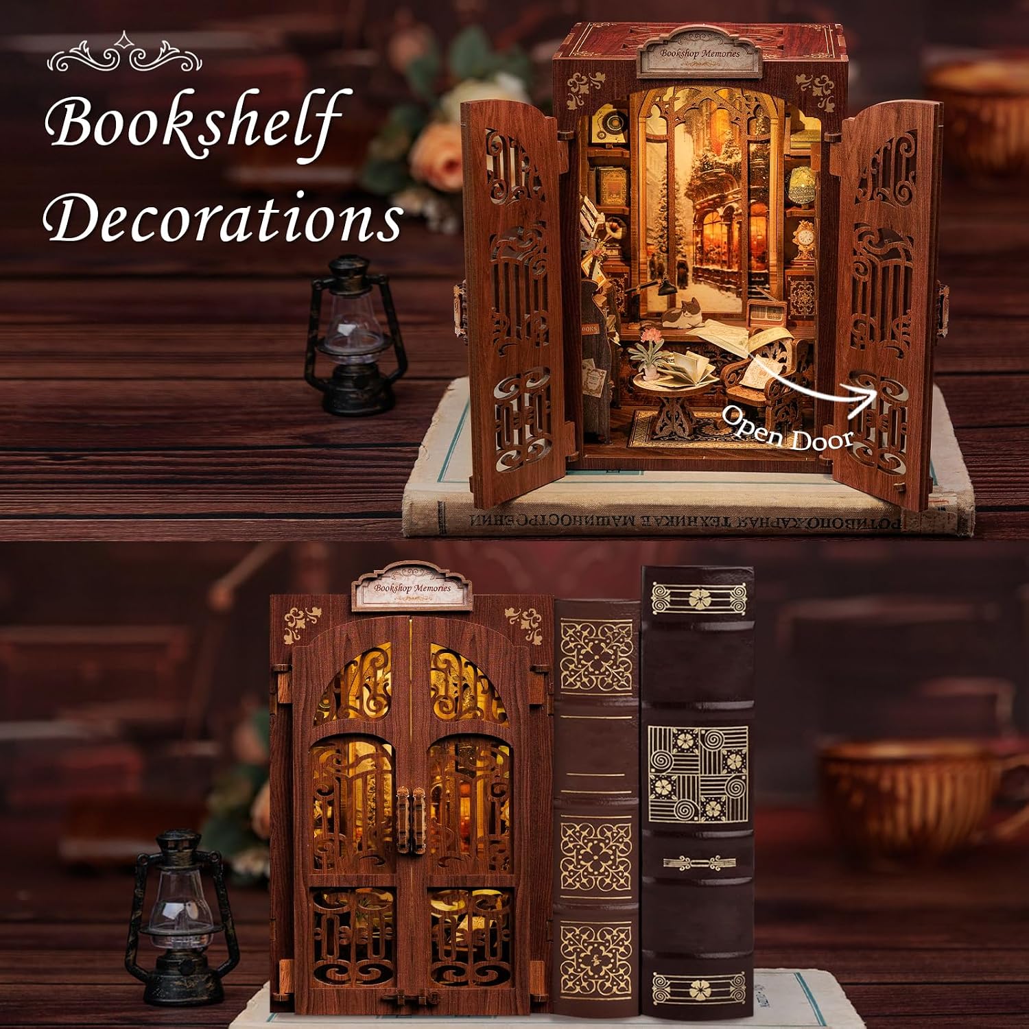 Detalle 2 de CUTEBEE Miniature Alley Dollhouse Kit with LED
