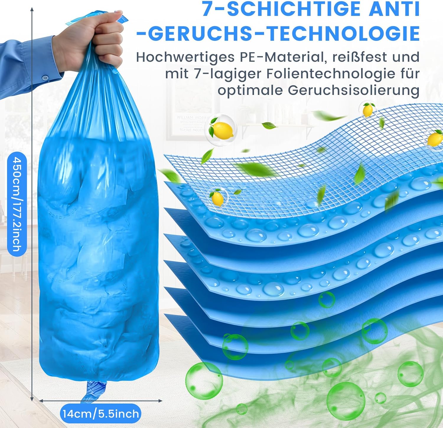 Thumbnail 2 de 12er Windeleimer Nachfüllkassetten (Nachfüllfolie) mit 4,5 m Folienbeuteln – geruchsresistent & einstechschutzstark