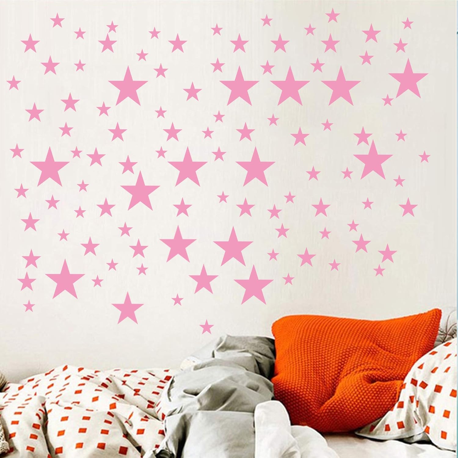 Thumbnail 4 de Quanyuchang 110Pcs Stars Wall Decal Vinyl Sticker (Pink) – Removable Nursery and Kids’ Room Décor