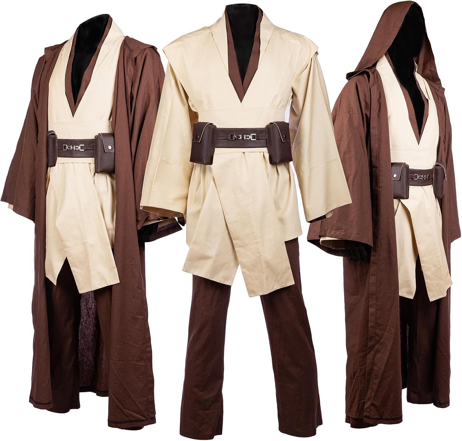 Detalle de Horizoncos Men's Hooded Costume Robe with Layered Tunic Design