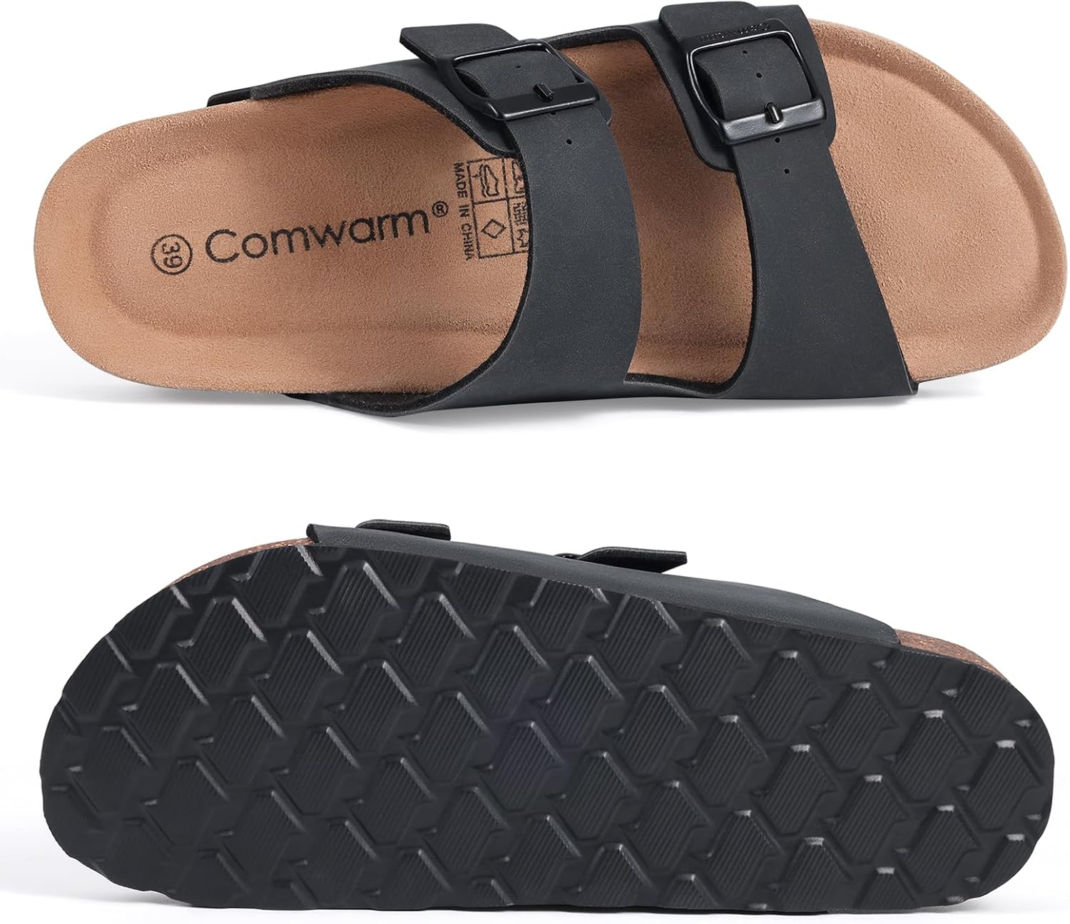 Thumbnail 5 de Comwarm Damen Kork-Fußbett Pantoletten Sandalen mit verstellbarer Schnalle – bequeme Sommerschlappen