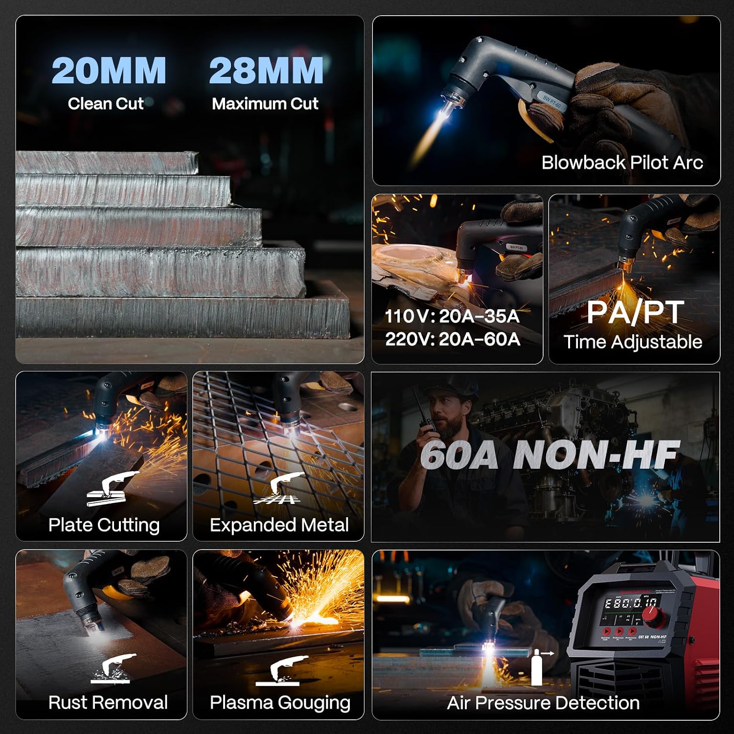 Thumbnail 1 de ARCCAPTAIN CUT60 Non-HF Plasma Cutter, 60A, 4-in-1, 110V/220V