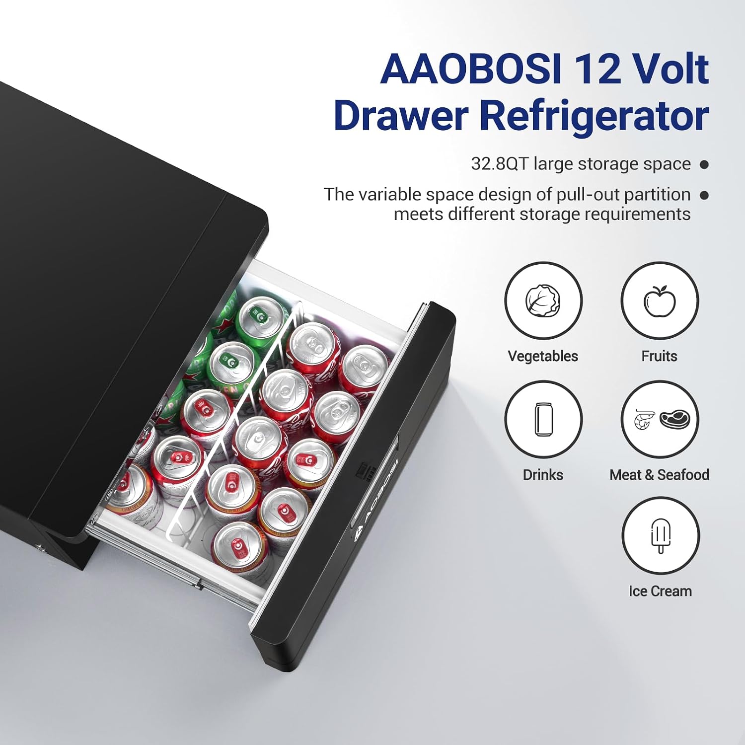 Detalle 2 de AAOBOSI 31L Drawer Campervan Fridge