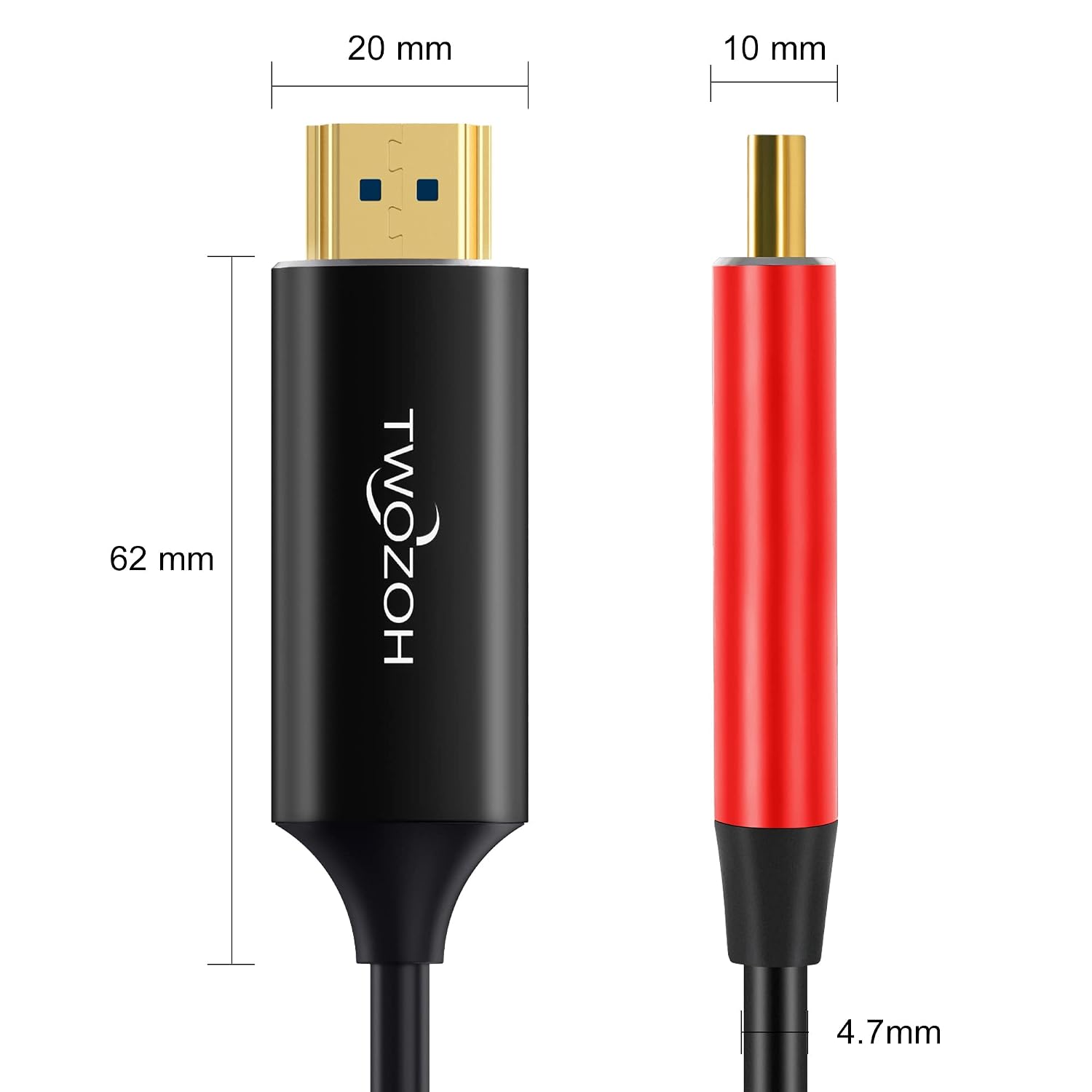Thumbnail 5 de Twozoh 8K Fiber HDMI Cable 15M (HDMI 2.1) for long-distance 4K/120Hz and 8K/60Hz