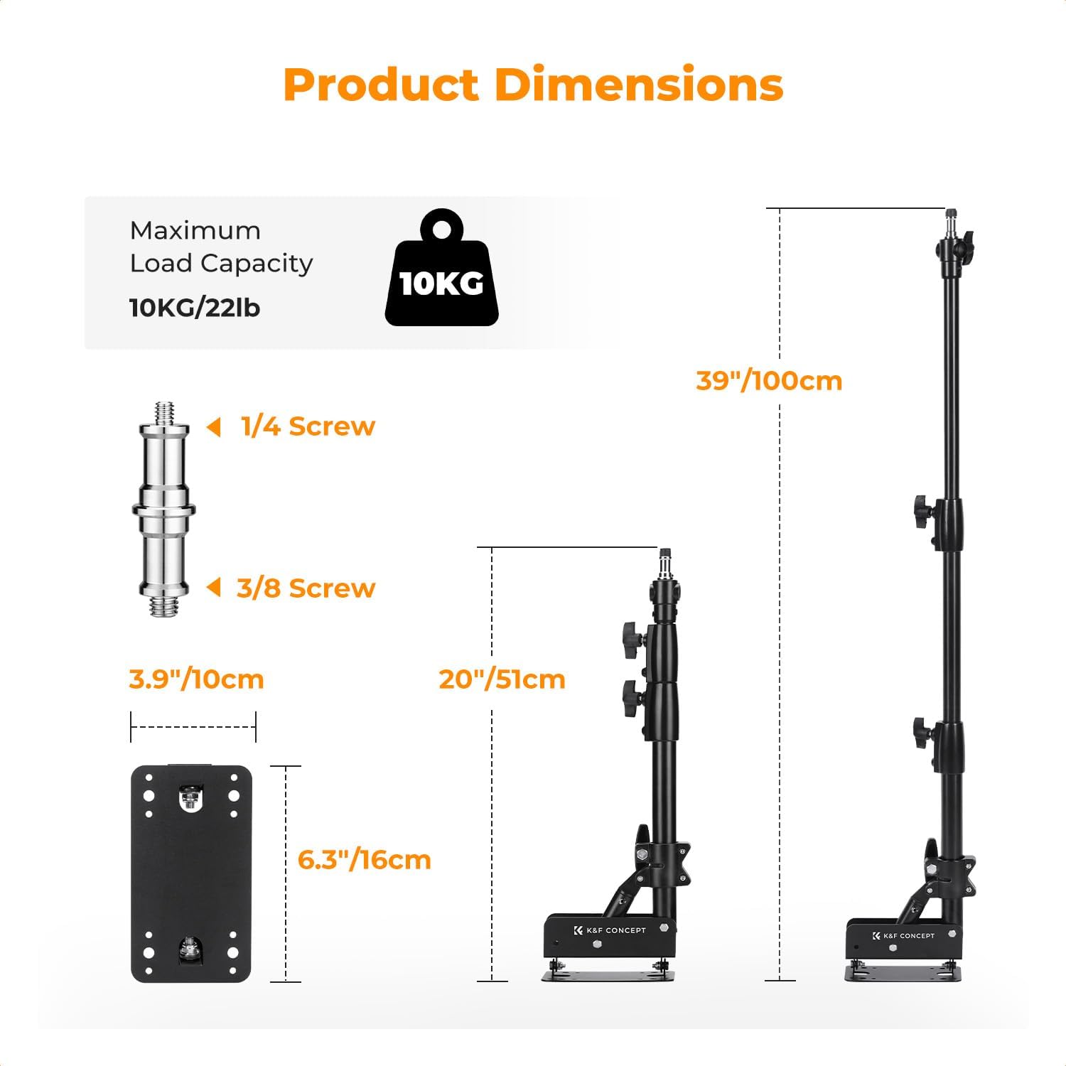 Detalle 2 de K&F CONCEPT Wall Mount Triangle Boom Arm 100cm