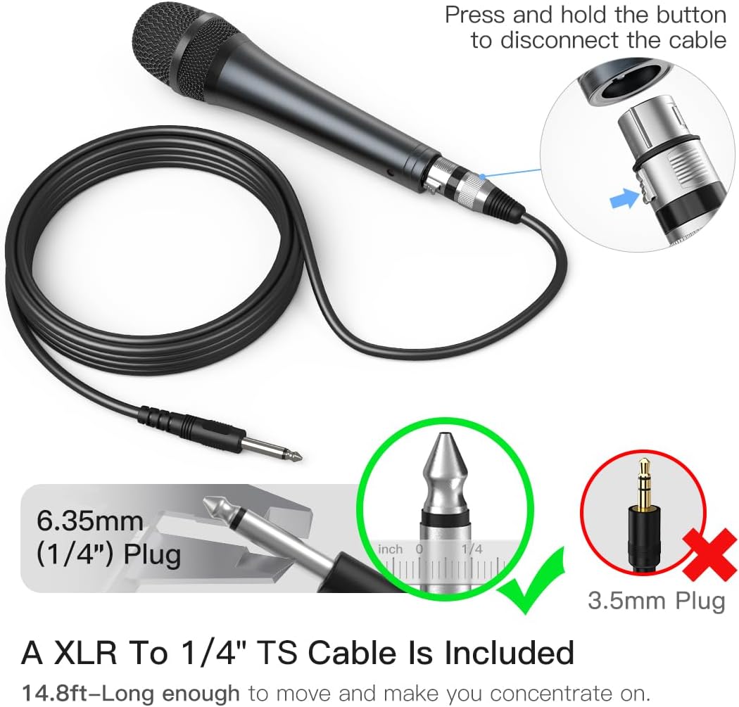 Thumbnail 2 de FIFINE K6 Karaoke Dynamic Microphone — Wired 1/4" (6.35mm) vocal mic for live singing