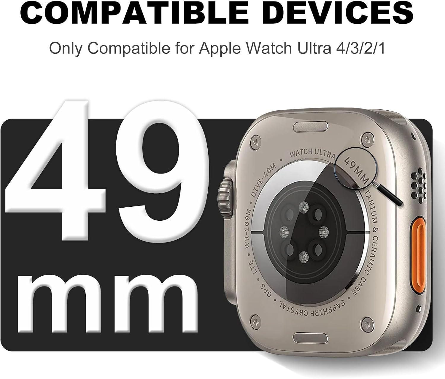 Thumbnail 2 de XYF Crystal Clear Apple Watch Ultra 3 Band (49mm) with Bumper Case, soft transparent TPU