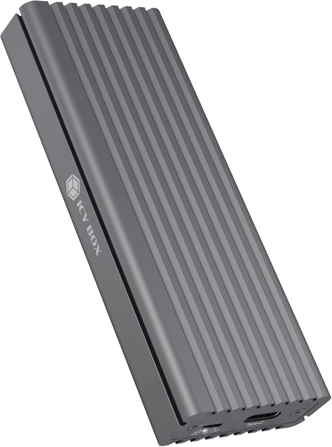 Detalle de ICY BOX SSD M.2 NVMe Gehäuse USB 3.1 Gen2 – Aluminium, Kühlung, PCIe M-Key, USB-C/USB-A