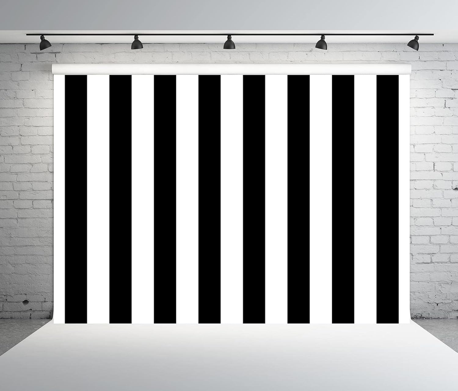 Detalle de BELECO 2.1x1.5m Fabric Black and White Stripes Backdrop