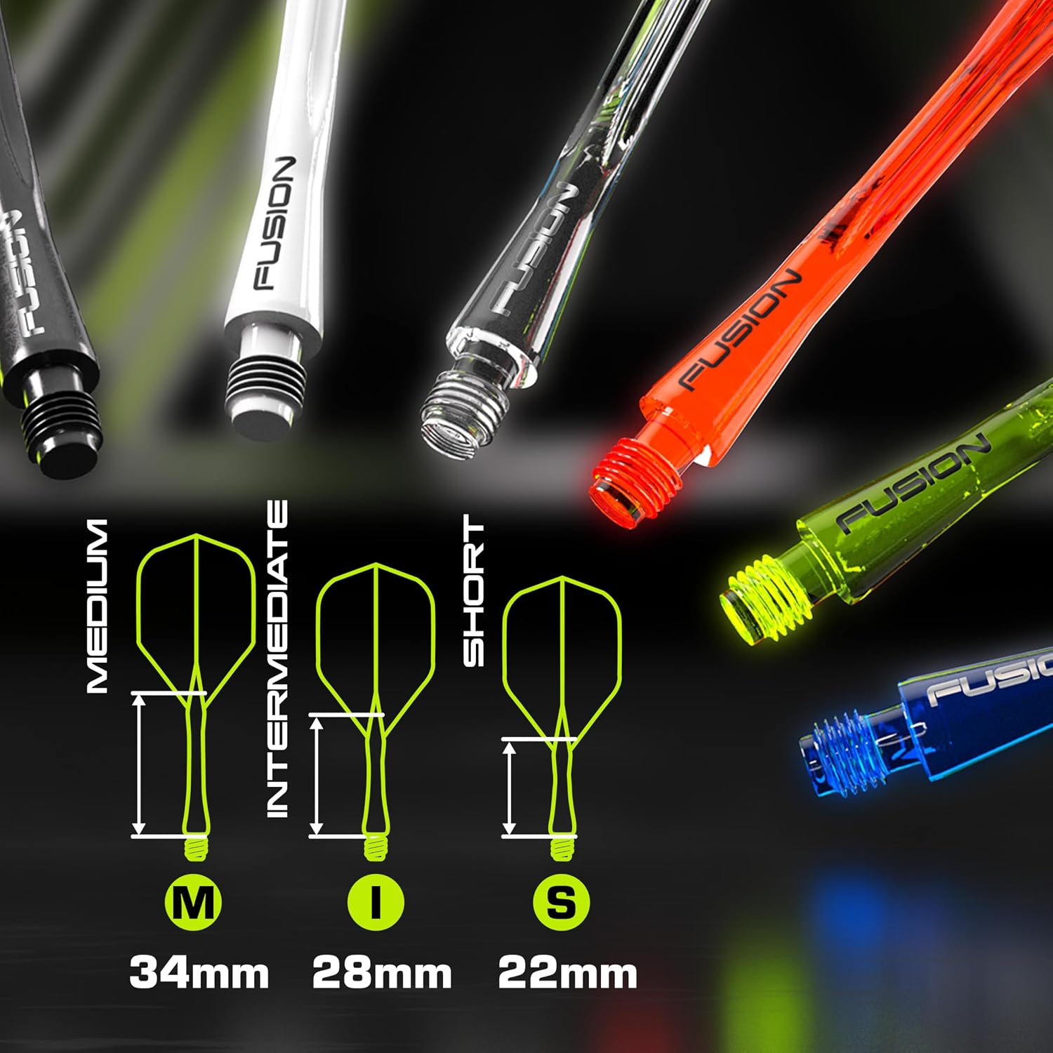 Detalle de Winmau Darts Fusion 一体型フライト&シャフト No.2形状・ポリマー製・スチール/ソフトチップ対応