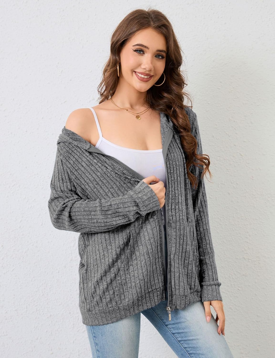 Thumbnail 3 de Flikity Zip Hoodie Damen mit Reißverschluss und Kapuze – weicher Kapuzenpullover für Frühling & Herbst
