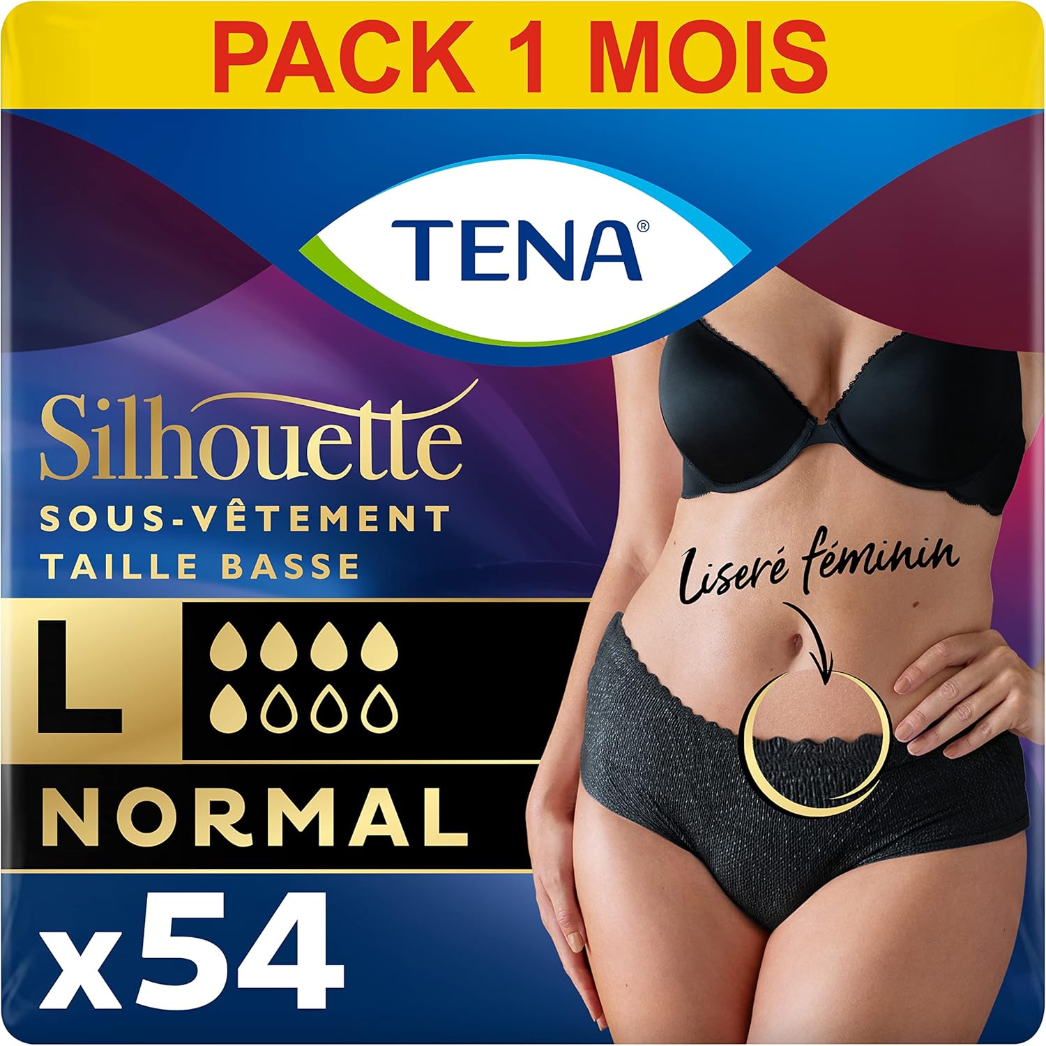 Thumbnail 1 de TENA Silhouette Noir Vita Bassa, Taglia L – 27 Mutandine assorbenti per perdite urinarie da donna