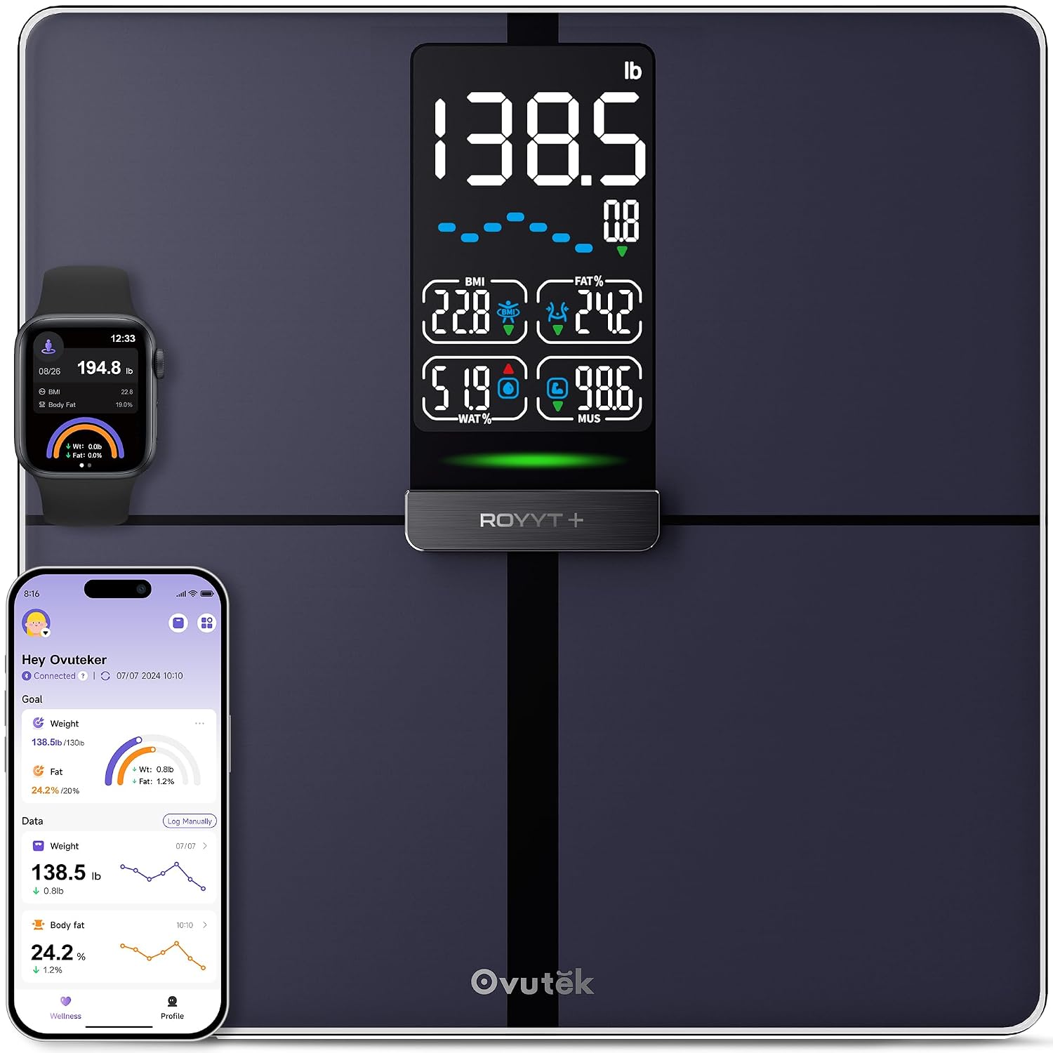 Detalle de Ovutek Smart Scale with 5.3-Inch Display