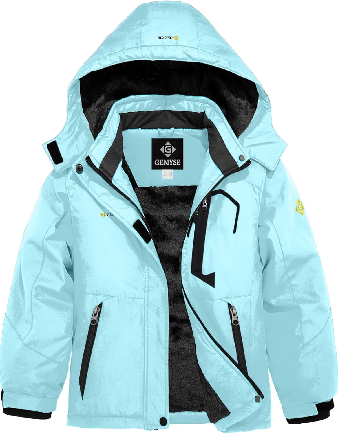 Thumbnail 1 de GEMYSE Girl's Waterproof Ski Jacket with Hood