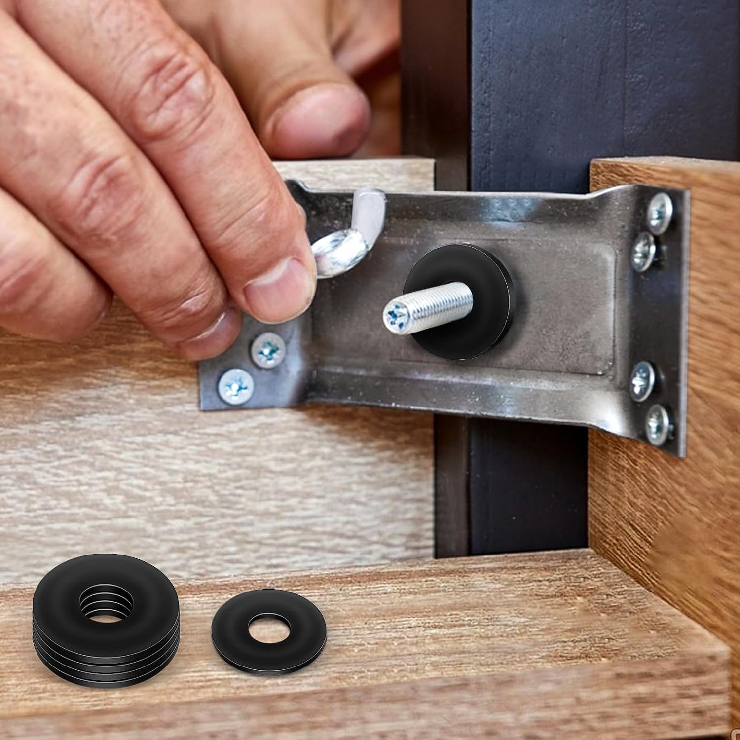 Detalle 2 de Jeboler Unterlegscheiben M6 Schwarz aus Edelstahl A2 (V2A), DIN 9021, 25 Stück