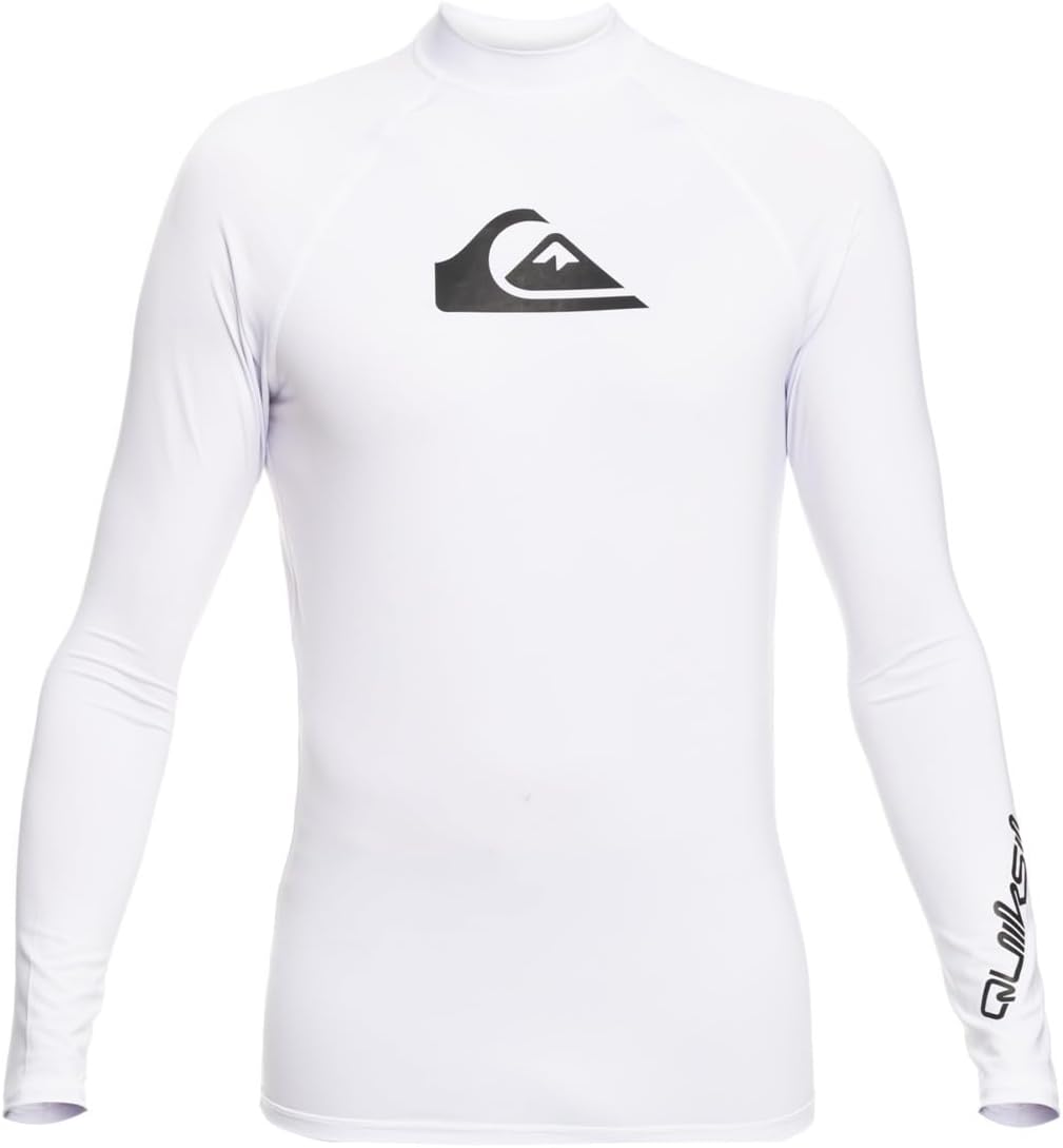 Detalle 2 de Quiksilver All Time Rashguard Surf Tee für Männer – UPF 50, recyceltes Garn, salzwasserresistent