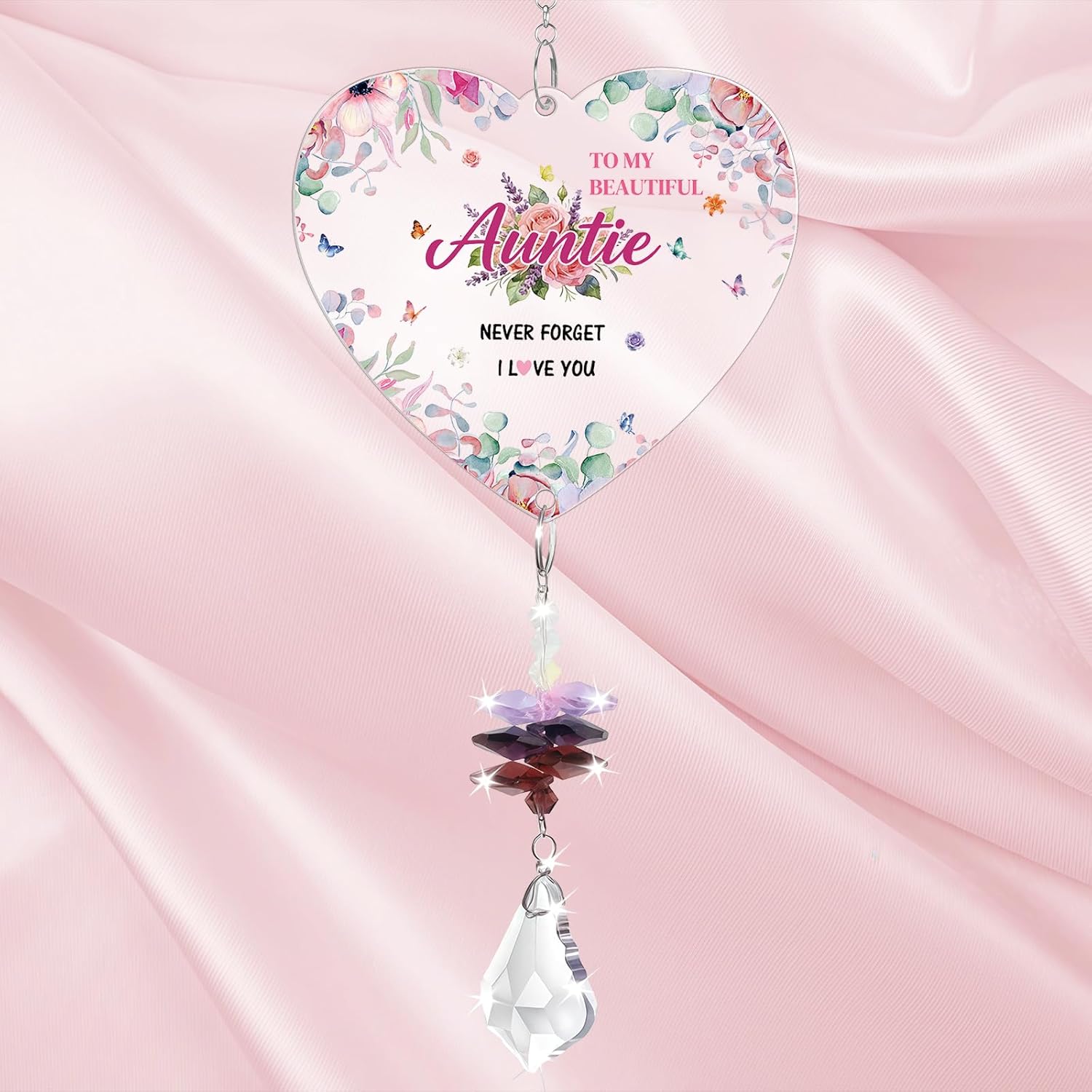 Thumbnail 4 de Auntie Gifts Crystal Suncatcher – heartfelt glass and acrylic keepsake