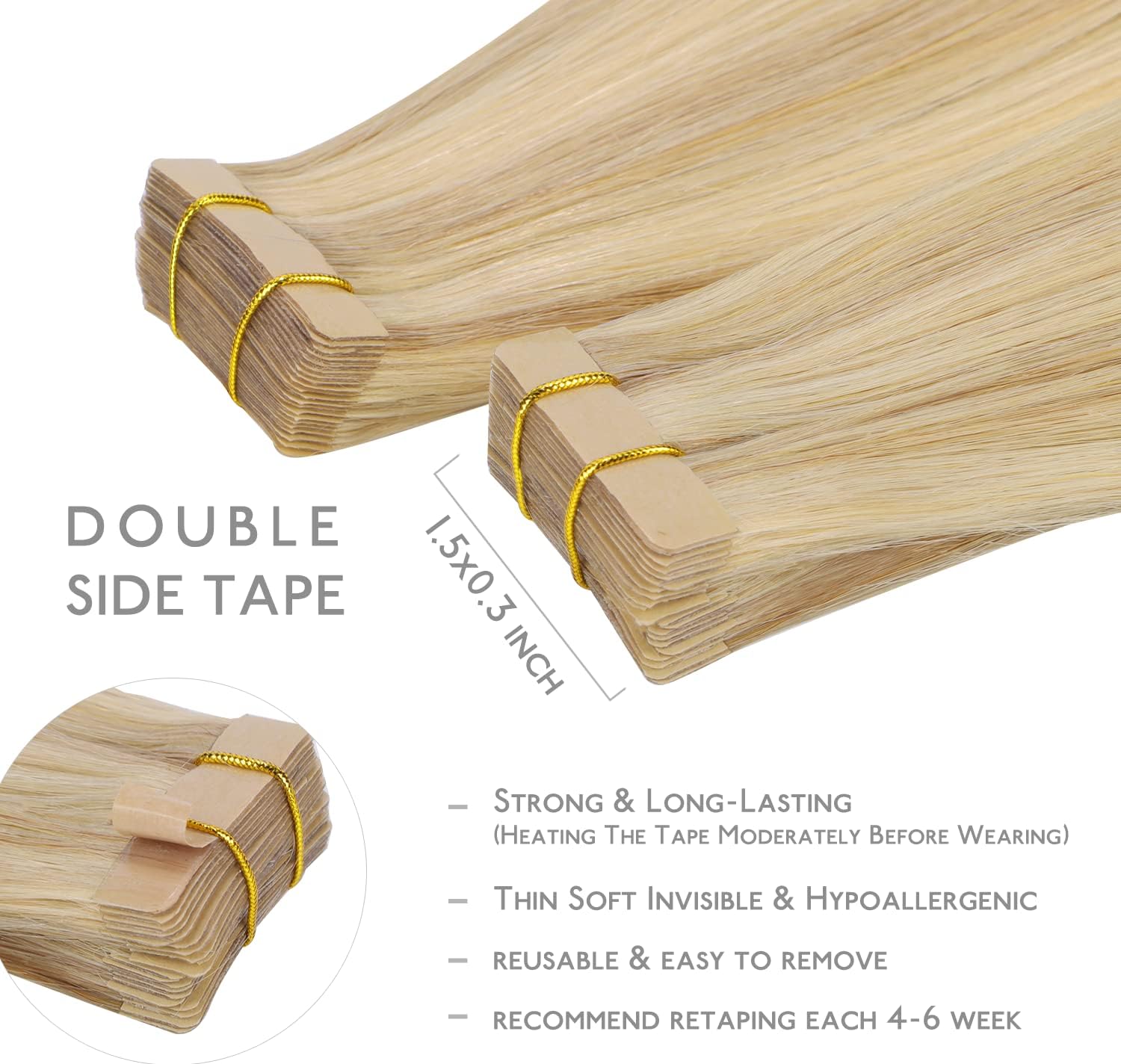 Detalle de WENNALIFE Extension capelli 25 cm 20 pz