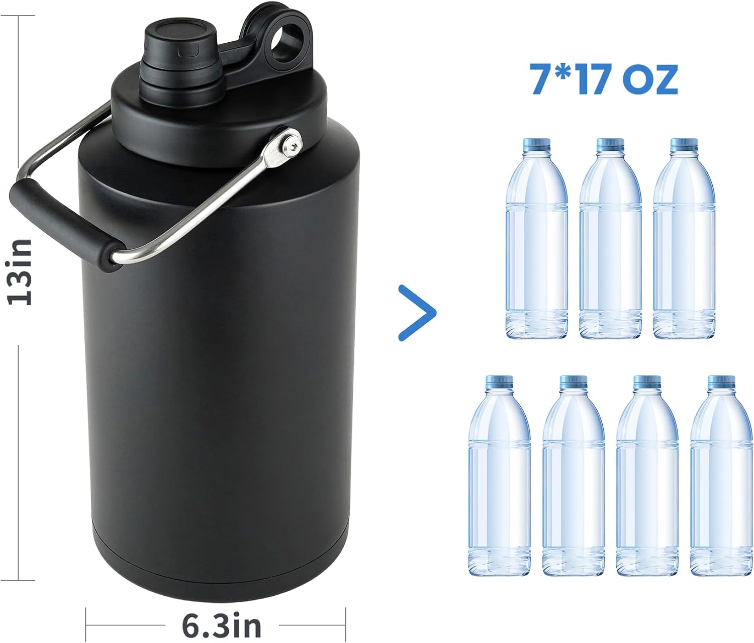 Detalle 2 de Set of 2 1-Gallon Insulated Water Bottle