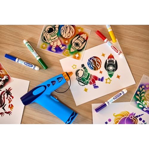Thumbnail 8 de Crayola Marker Airbrush Art Kit with 8 Washable Markers and 5 Stencils