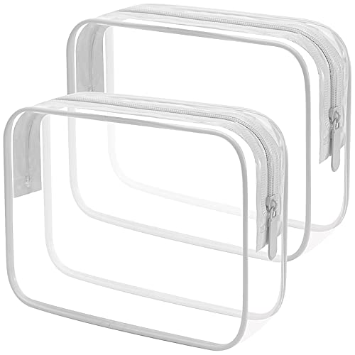Detalle de Lermende Transparent TSA-Kulturbeutel 2er-Set: wasserdicht, durchsichtige Quartgröße