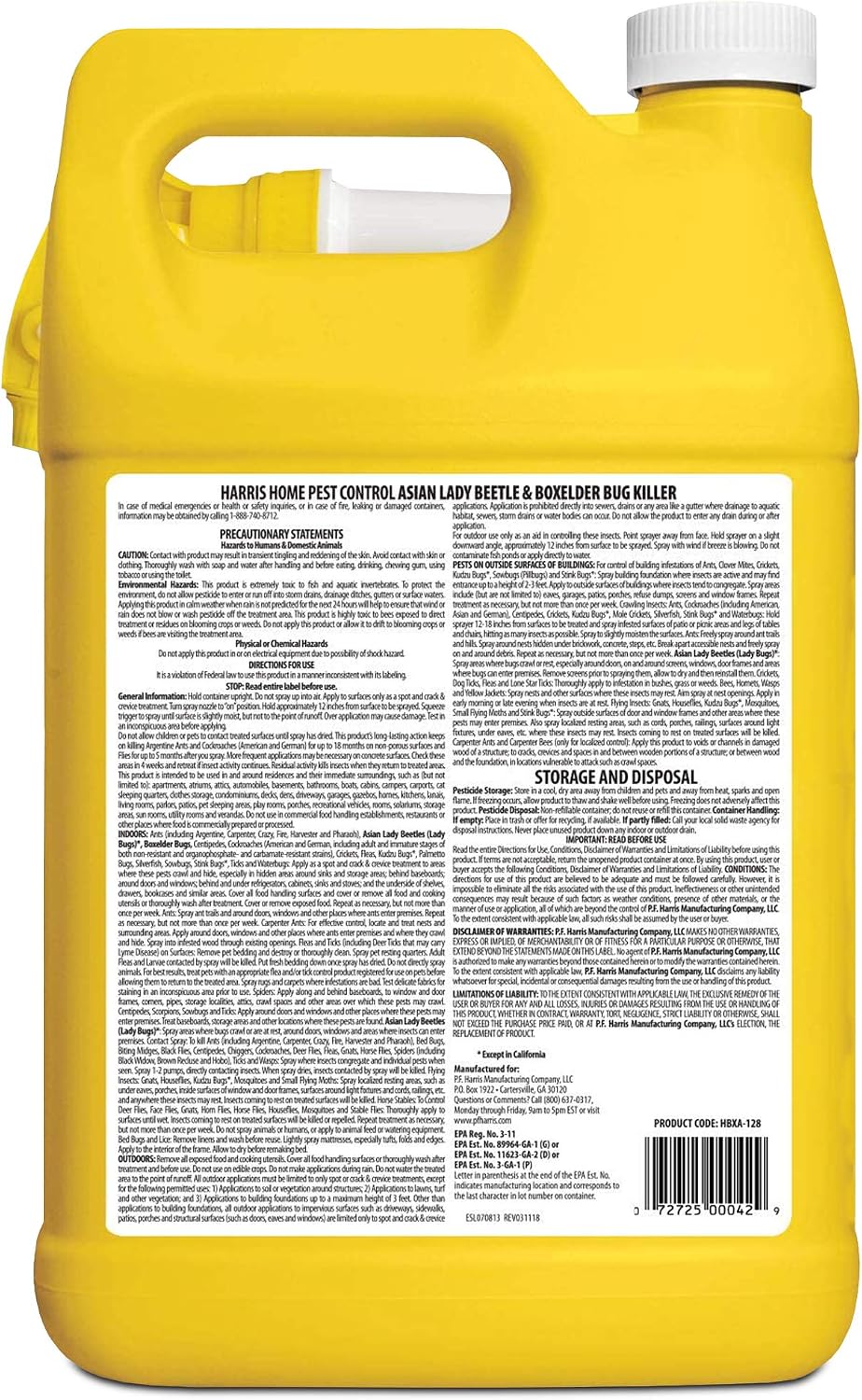 Detalle 2 de HARRIS HBXA-128 Asian Lady Beetle & Box Elder Killer Spray, 1 Gallon