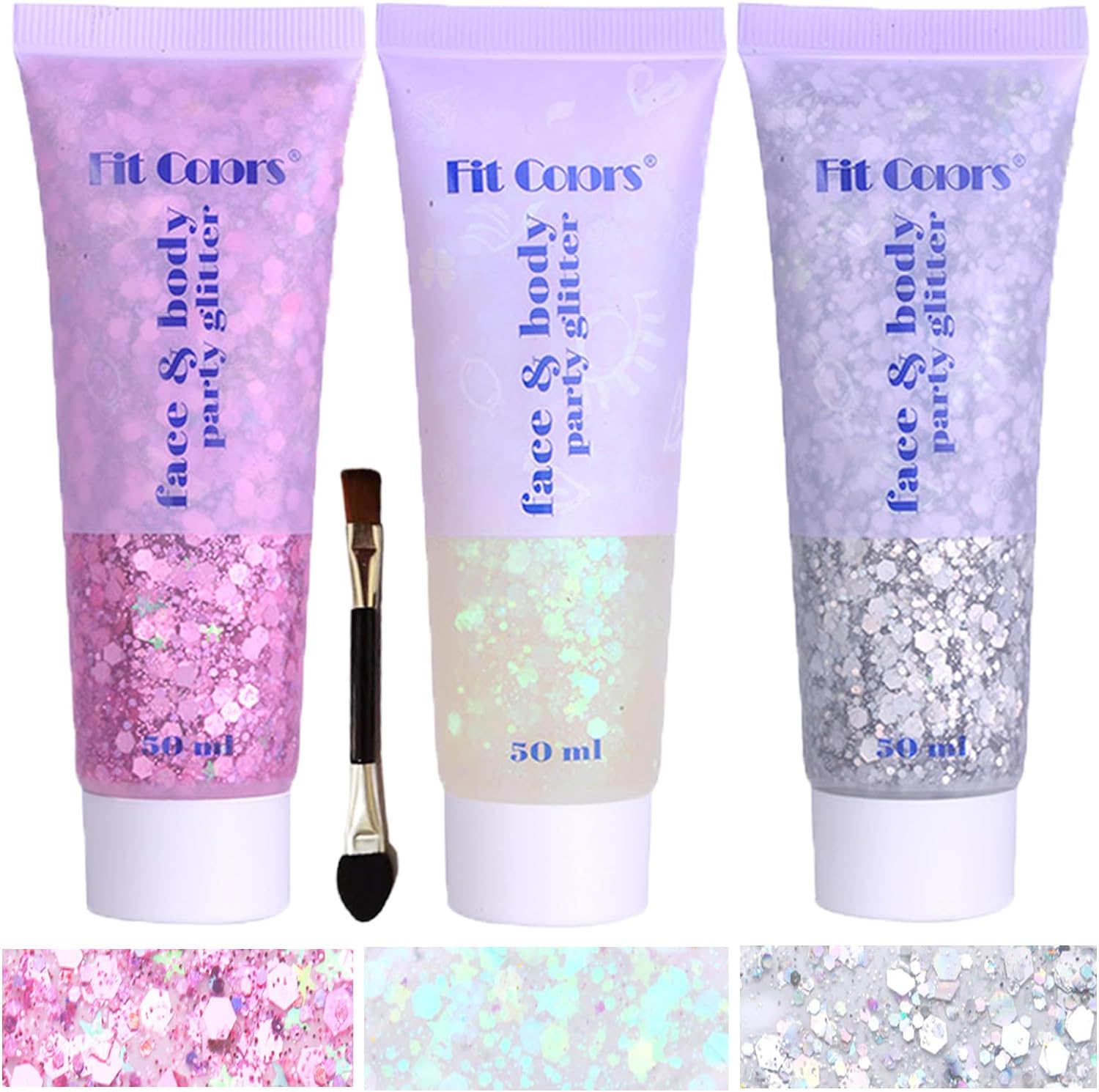 Detalle de Angels Beauty HG-001 Glitter Gel for Face, Body, Hair and Lips, 150 ml