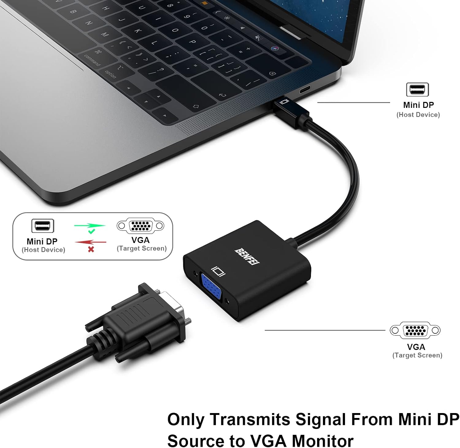 Thumbnail 1 de BENFEI Adattatore Mini DisplayPort a VGA