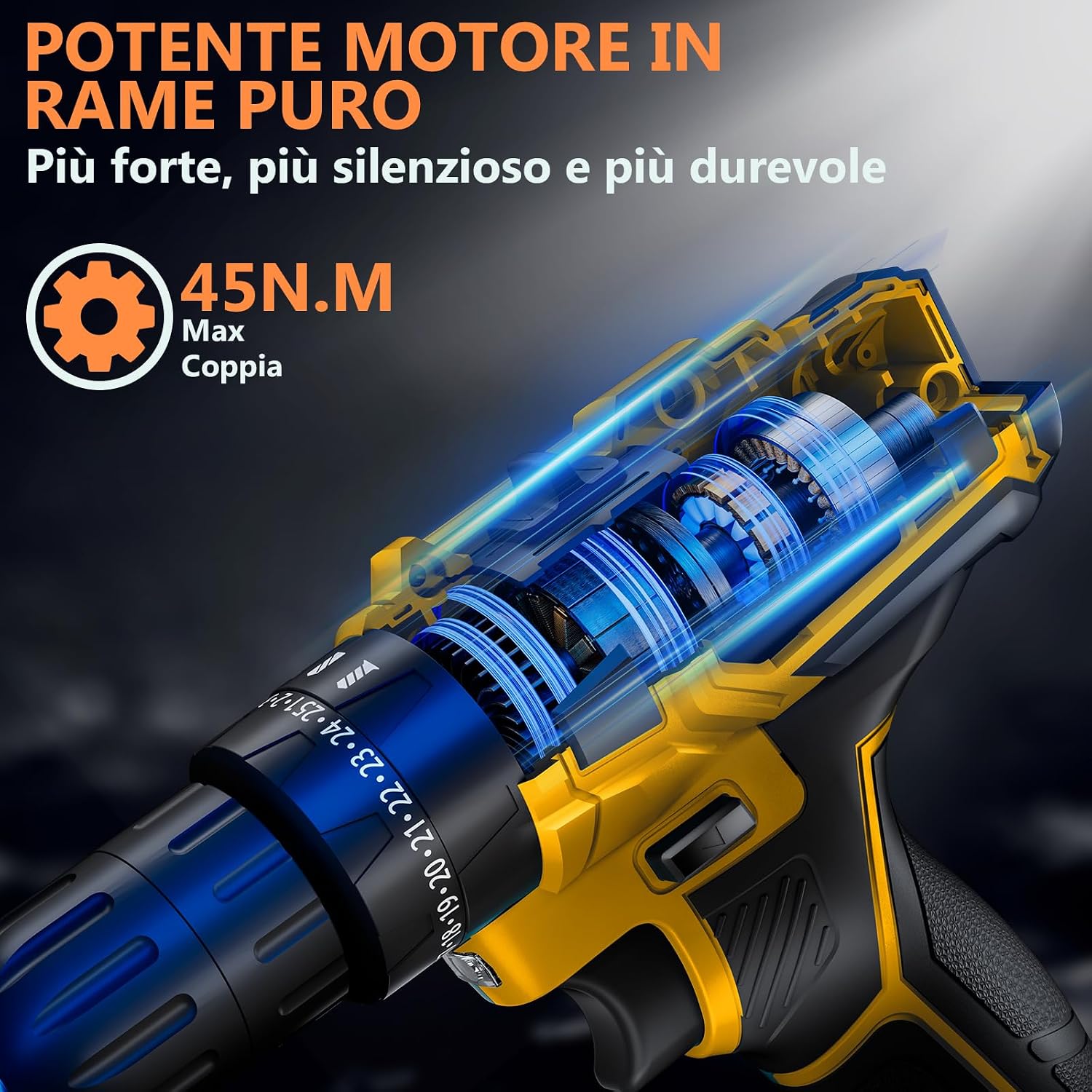 Thumbnail 1 de Olubfdh Trapano Avvitatore a batteria 21V con 2x2000mAh: potenza e versatilità per casa e giardino