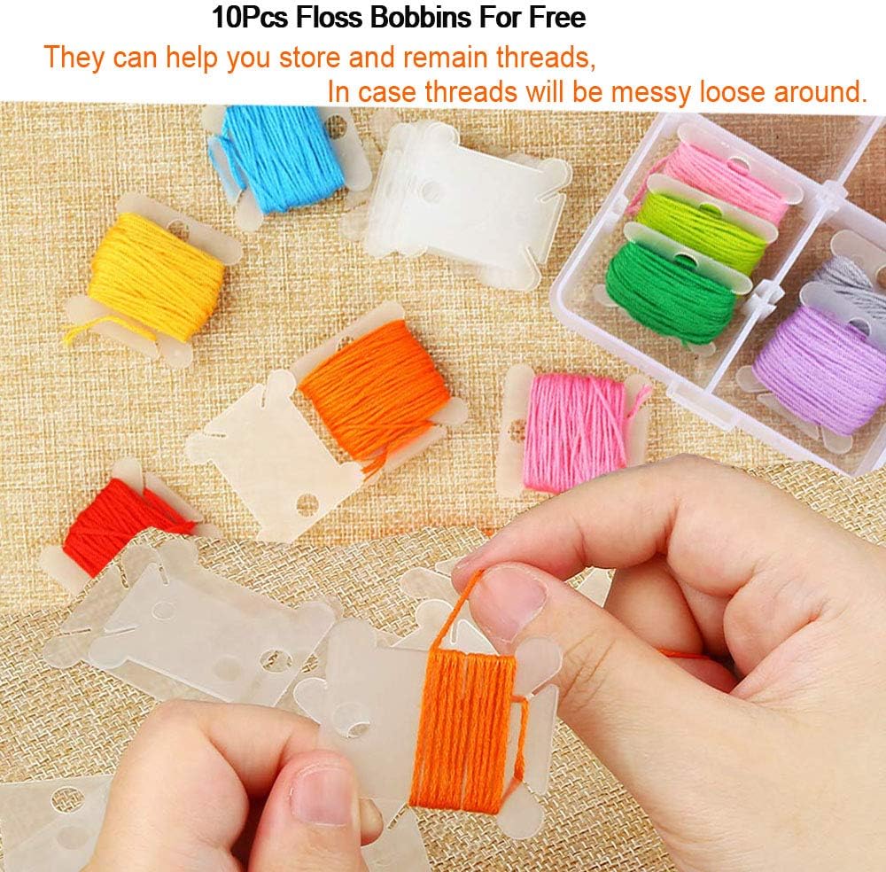 Thumbnail 6 de AUERVO Embroidery Threads 50 Skeins Pack – Rainbow Embroidery Floss with Free Needles and Accessories