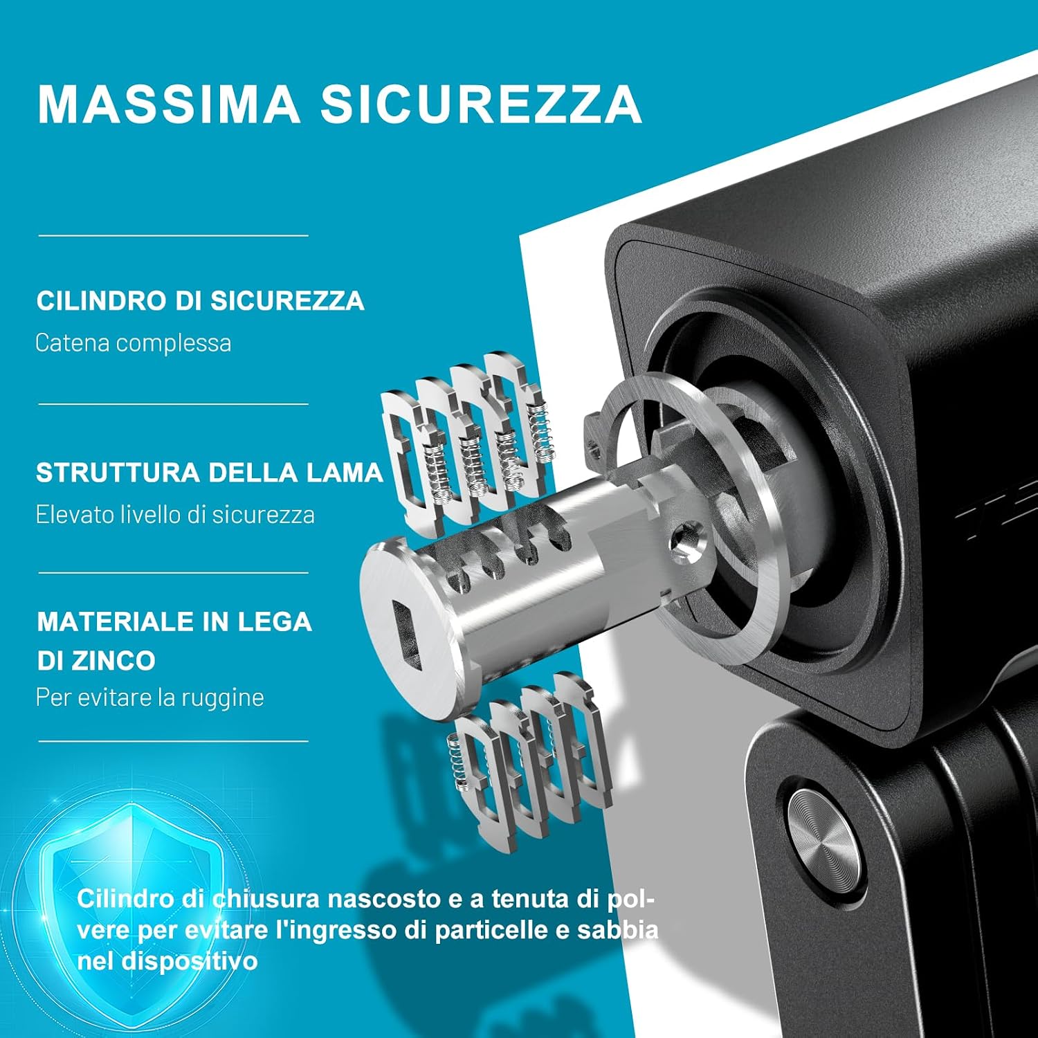 Detalle de TECHCYC Lucchetto Pieghevole per Bici: Sicuro, Compatto e Facile da Installare