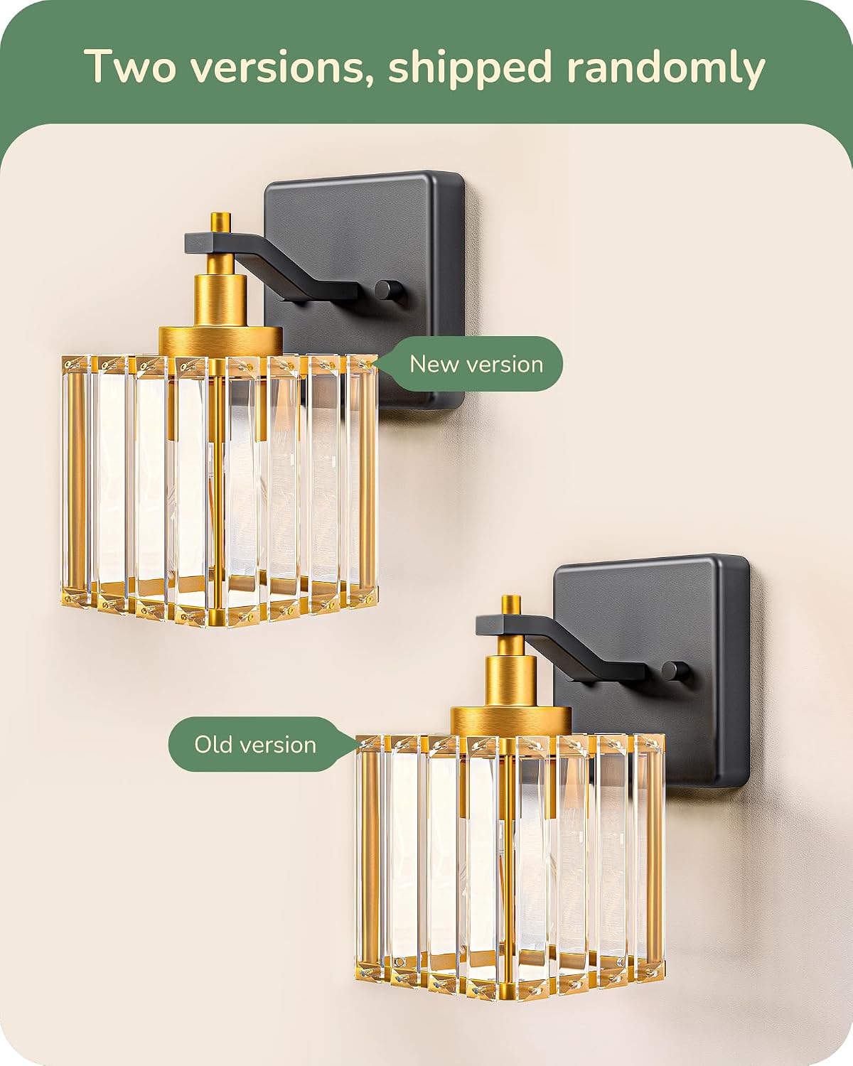 Detalle 1 de EDISHINE Bathroom Vanity Lights, Set of Two