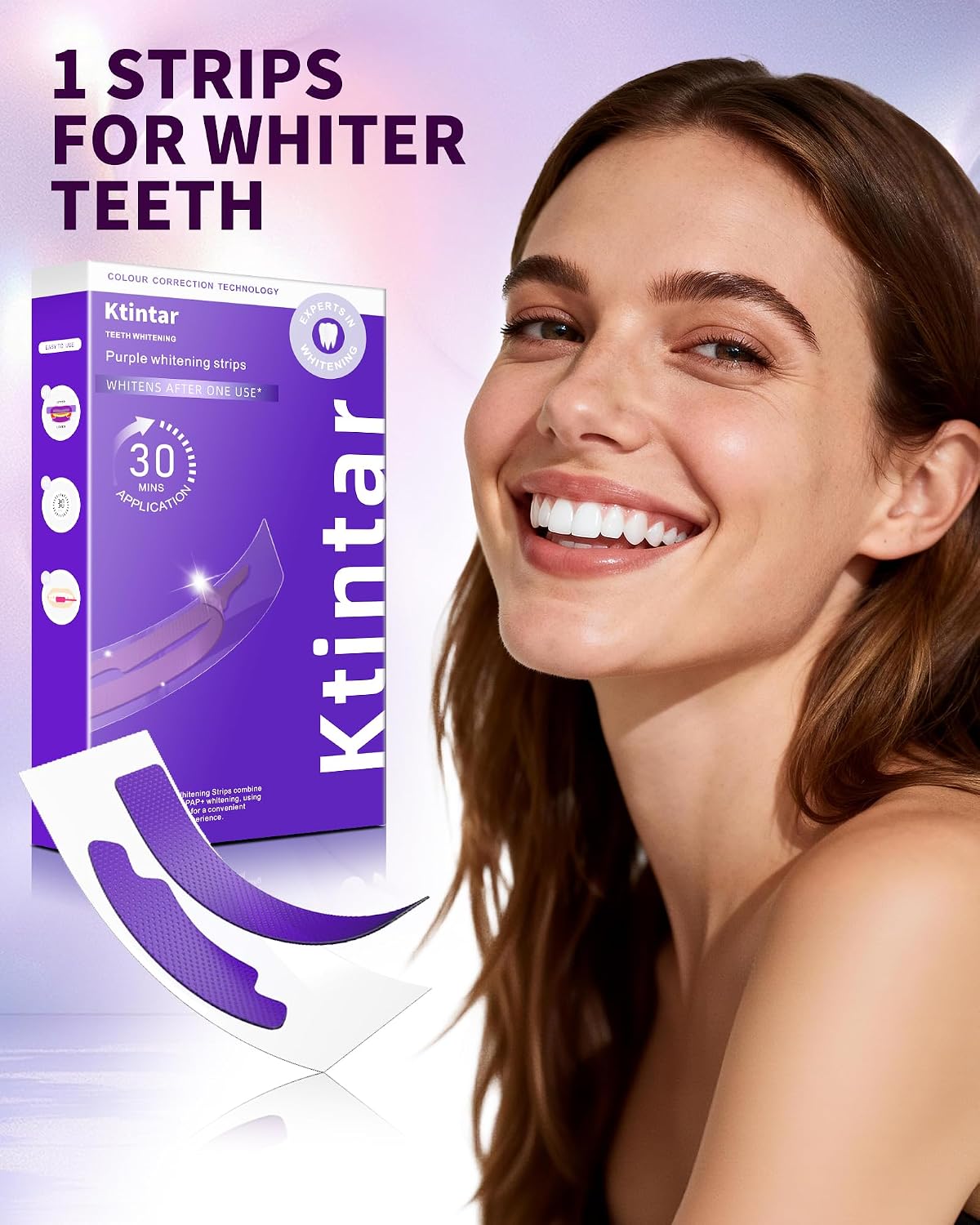 Thumbnail 3 de Ktintar 28 Strips Purple Teeth Whitening Strips for Sensitive Teeth