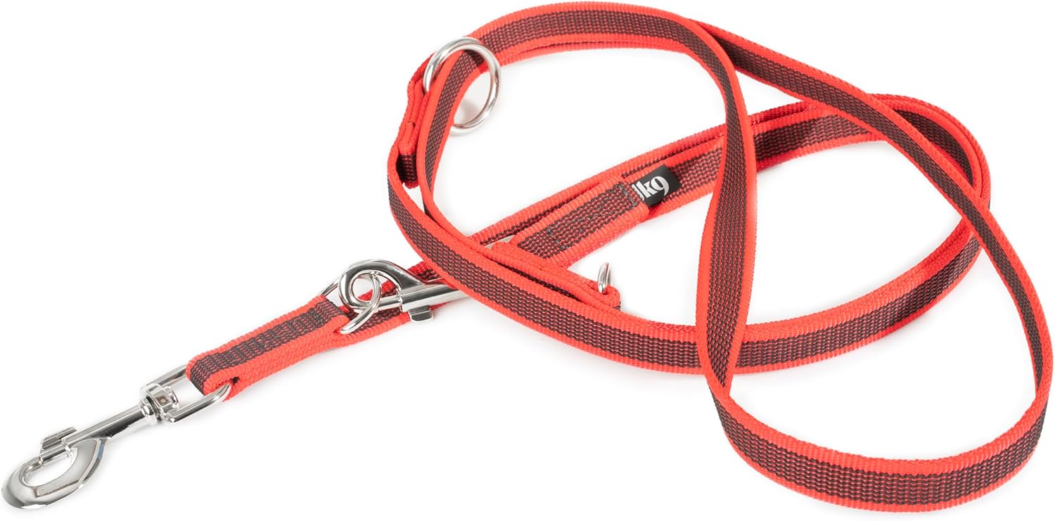 Detalle de Julius-K9 Color & Gray Guinzaglio Regolabile, 20 mm x 2.2 m – Rosso