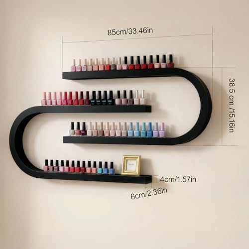 Thumbnail 2 de GreenWhim Wall Mounted Nail Polish Display Rack – U-Shaped Multifunctional Cosmetic Storage
