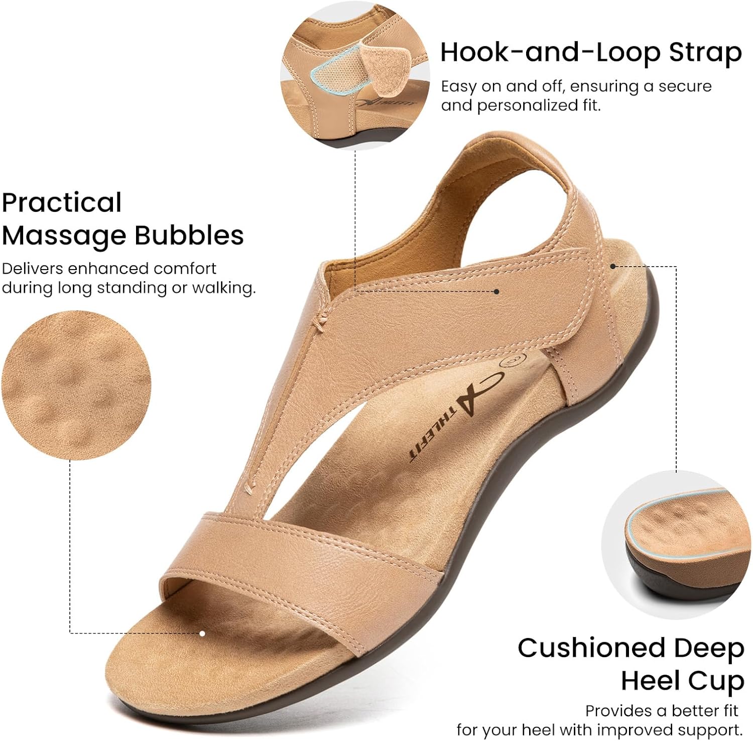 Thumbnail 3 de Athlefit Orthopedic Sandals for Women with Arch Support