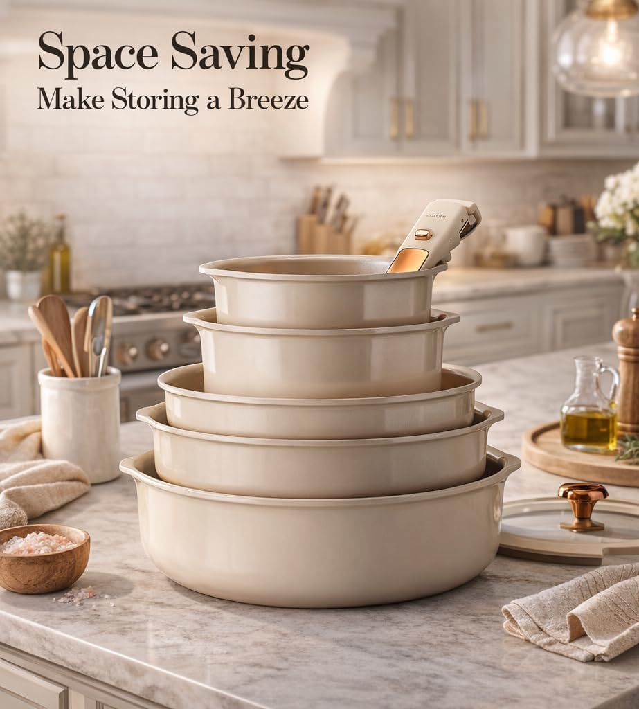 Thumbnail 3 de CAROTE 18Pcs Ceramic Cookware Set