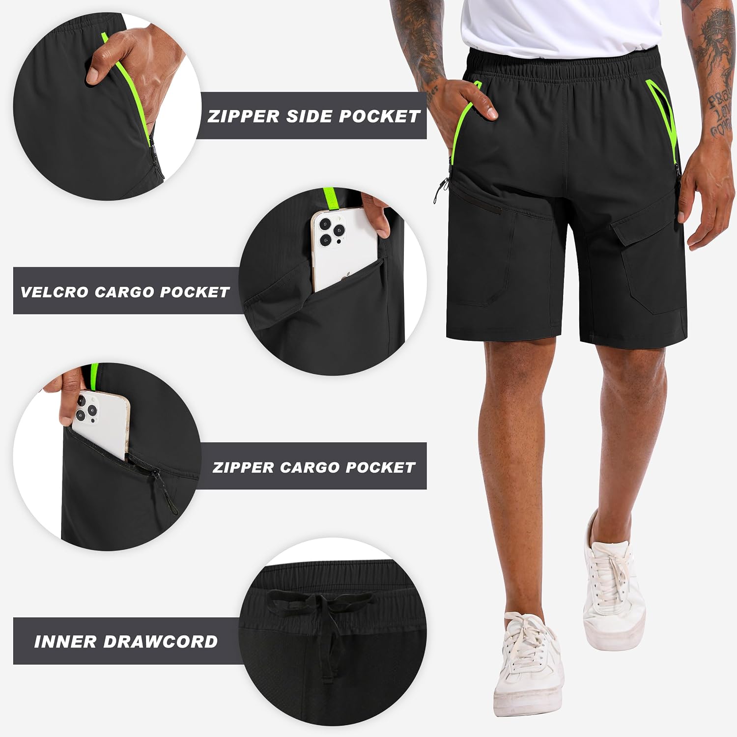 Thumbnail 5 de Men's Mountain Bike Shorts 3D Padded Baggy Bicycle Riding Cycling Shorts