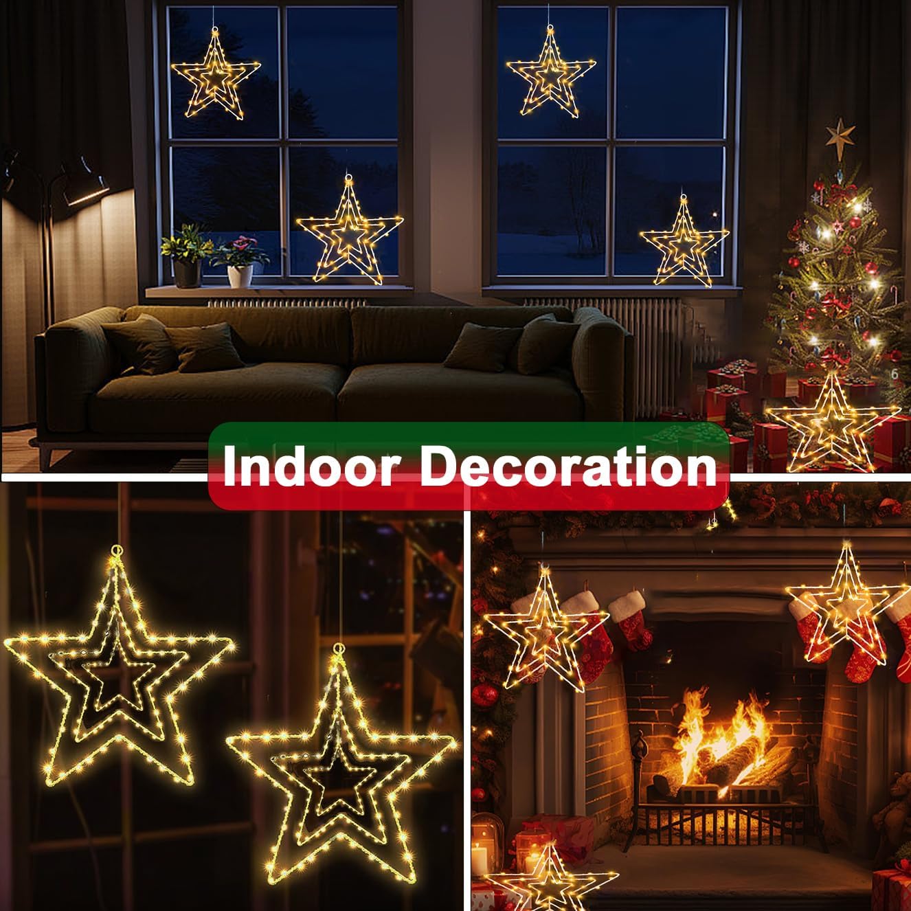 Thumbnail 2 de Joysing JS-STAR Christmas Star Window Lights, 2-Pack with Timer