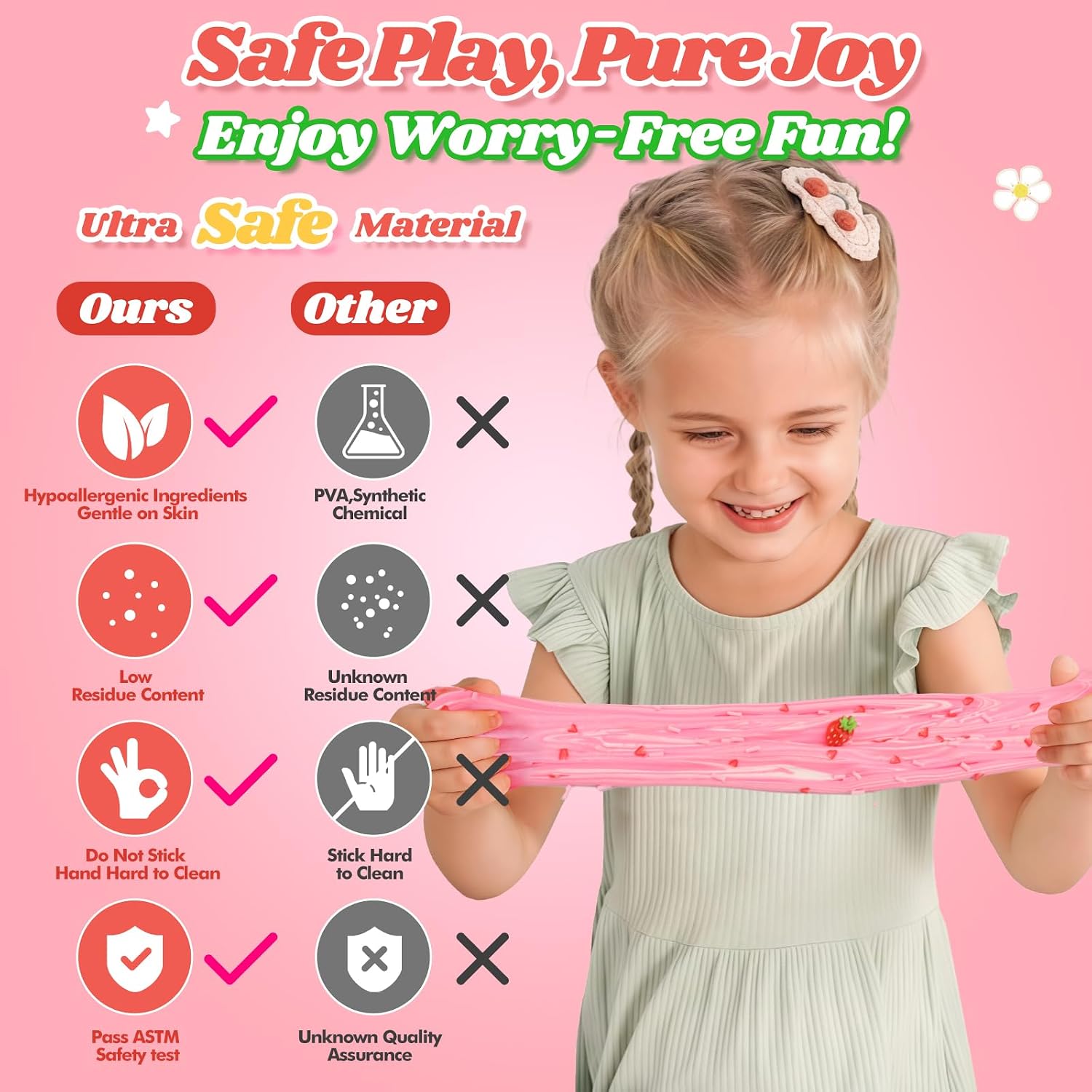 Detalle 2 de Strawberry Butter Slime 7 oz sensory toy