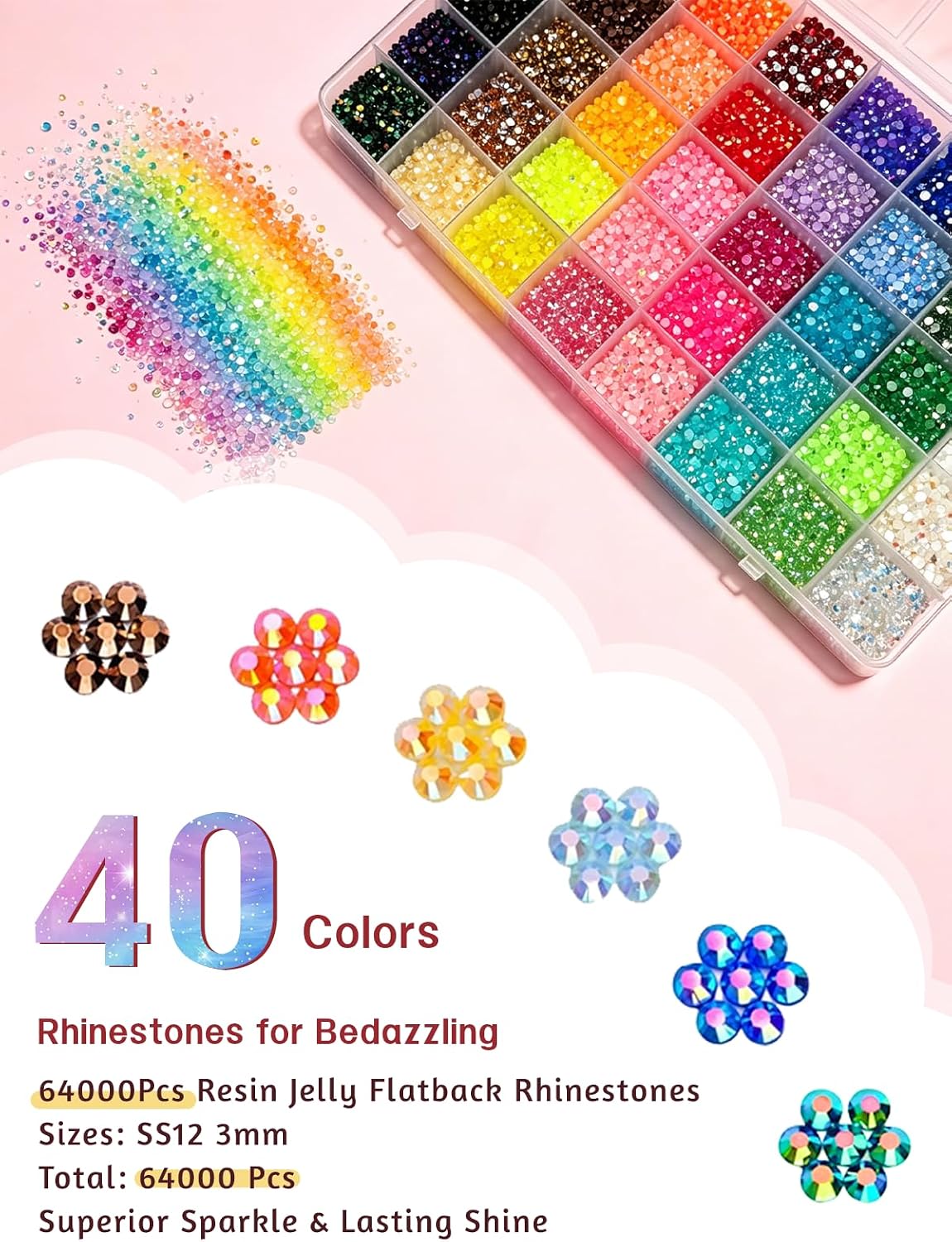 Detalle de Wliurf Bedazzling Kit 3mm Rhinestones