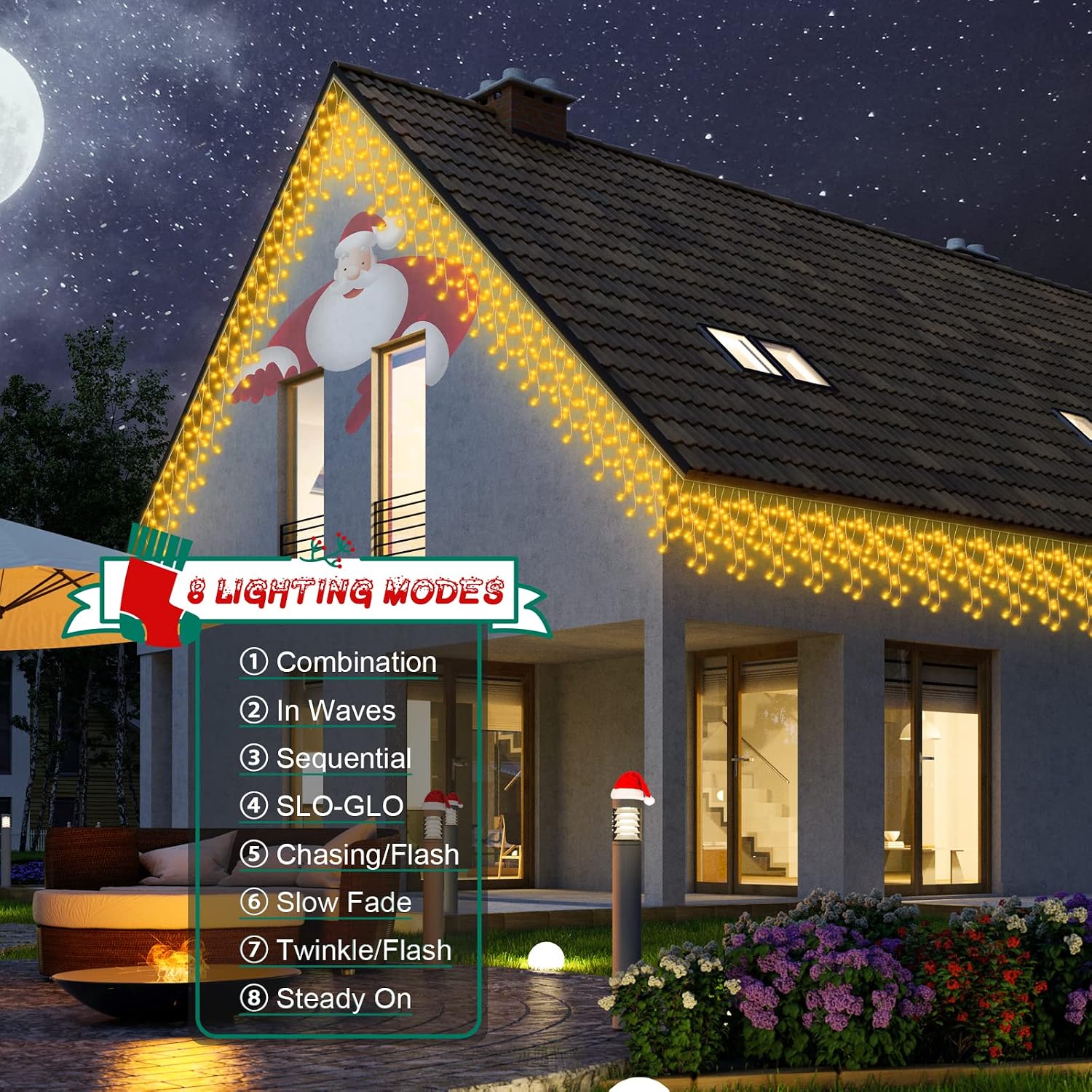 Detalle 2 de cshare Icicle Lights 20M Warm White 🎄
