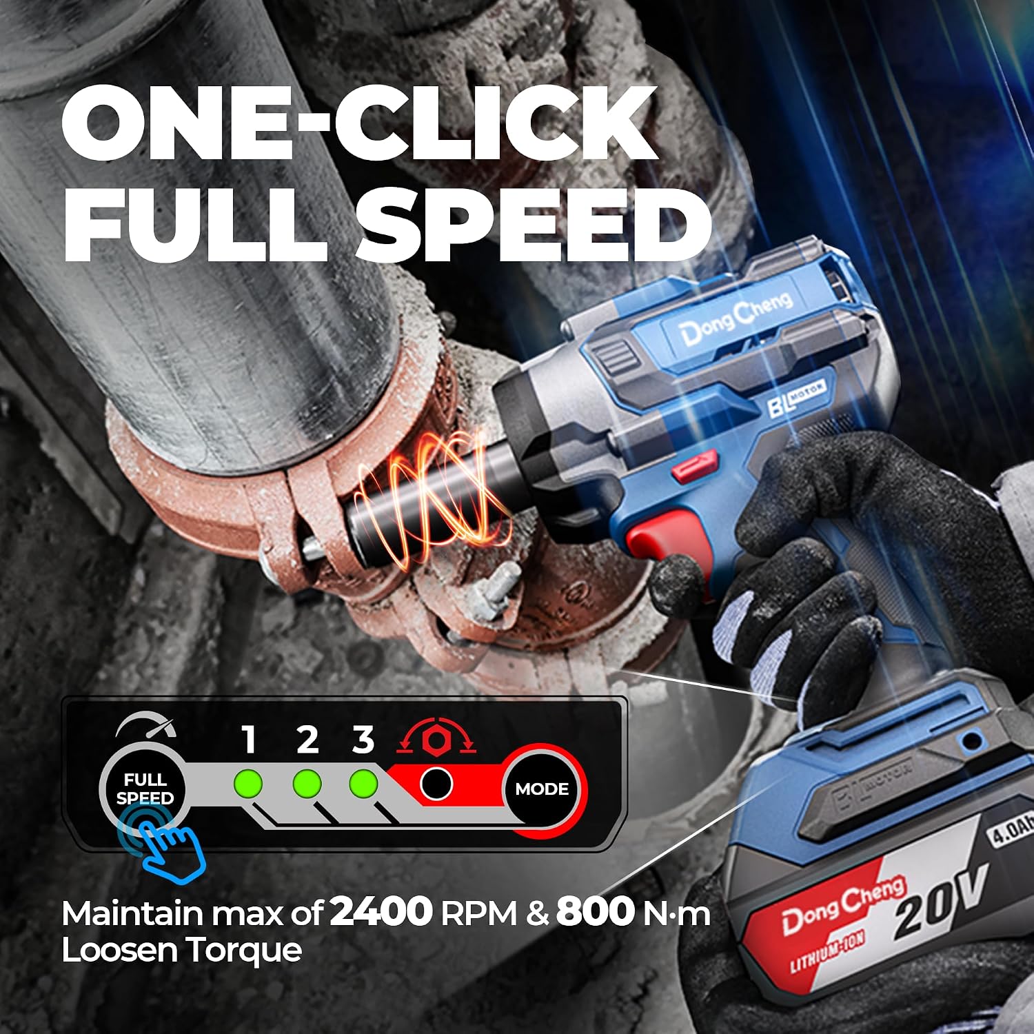 Thumbnail 3 de Dong Cheng 20V Brushless Impact Wrench 800 N.m – 1/2 Inch Cordless Impact Gun