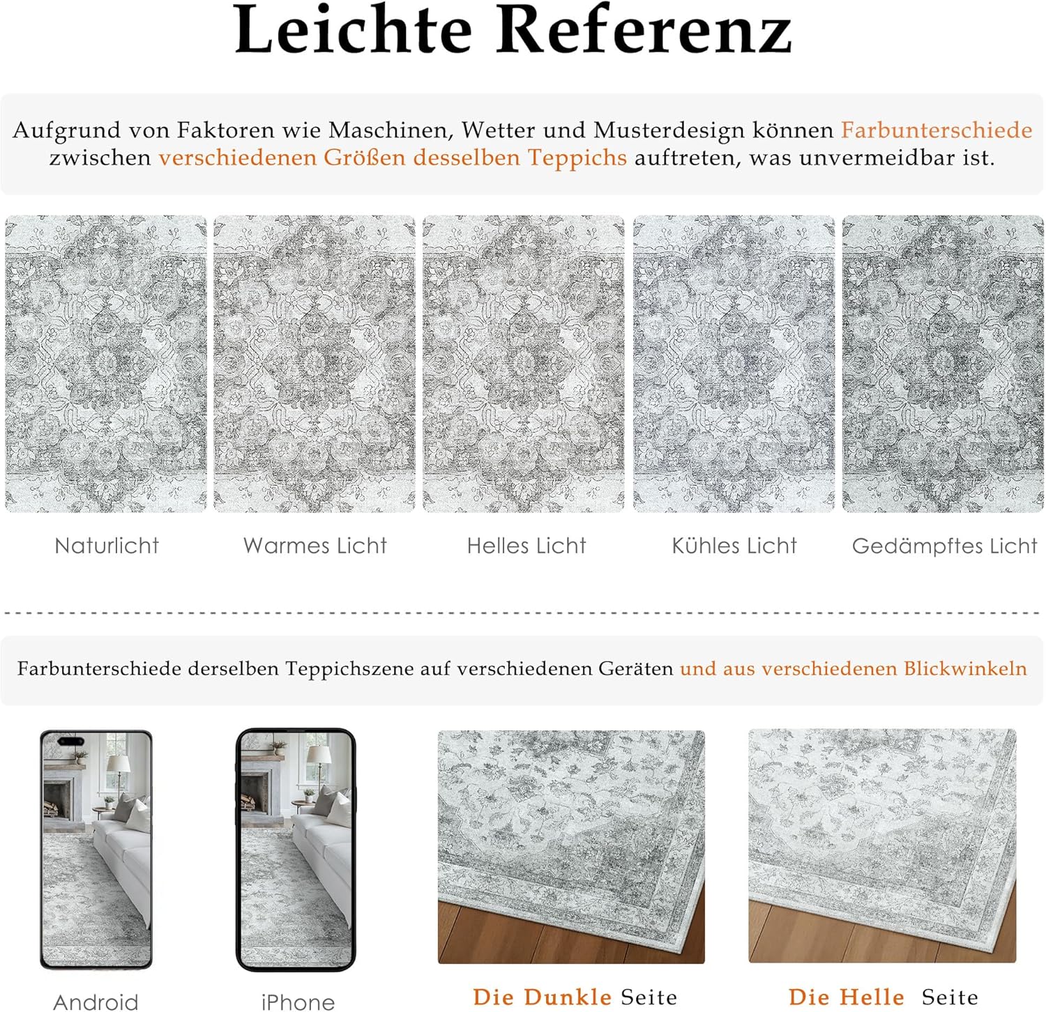 Thumbnail 1 de PureCozy Vintage Graue Fußmatte / Teppich 60x90 cm – waschbarer Kurzflor mit rutschfester TPR-Unterlage